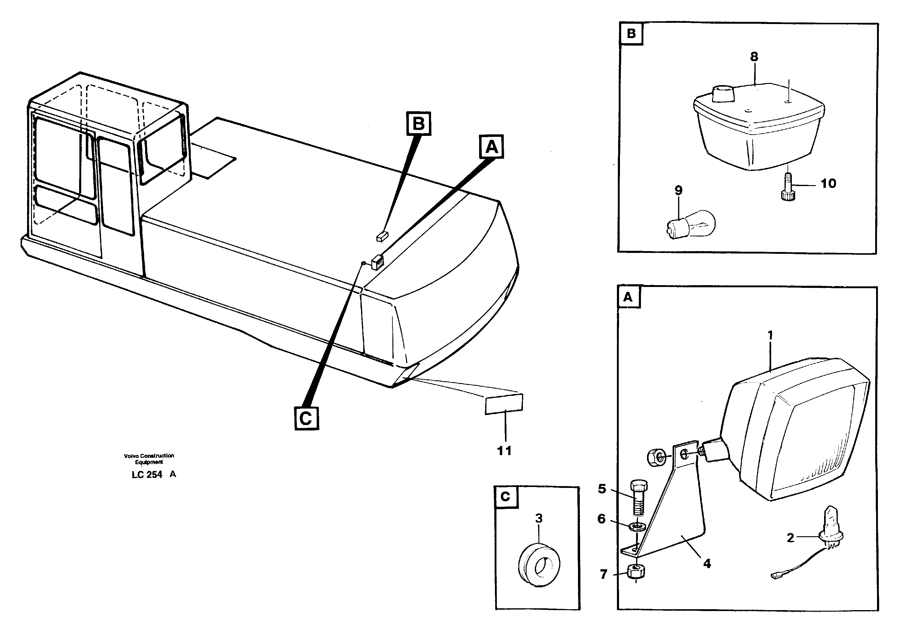 Lighting, rear — volvo parts diagram
