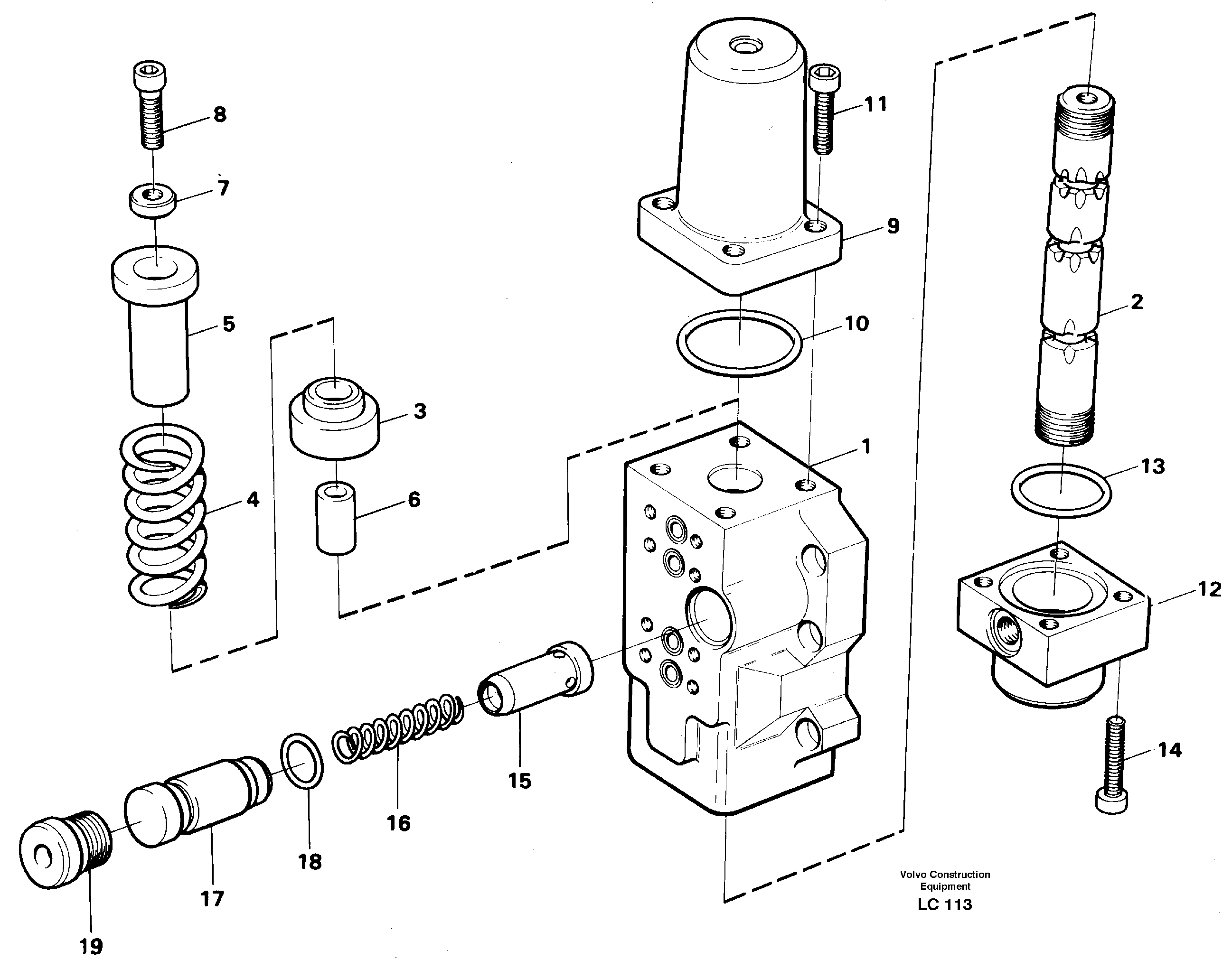 Fourway valve, boom primary — volvo parts diagram