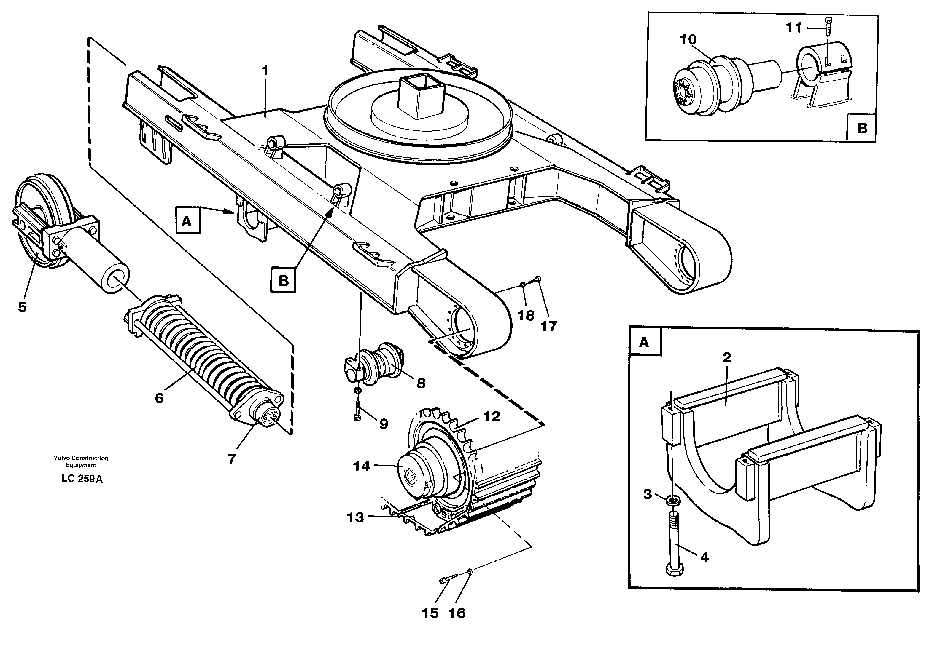 Crawler unit — volvo parts diagram