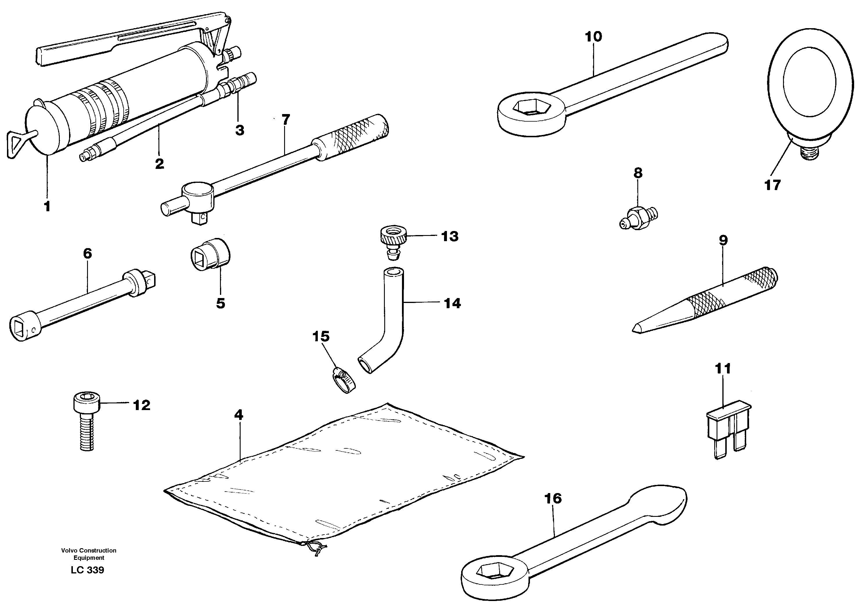 Tools for daily maintenance — volvo parts diagram