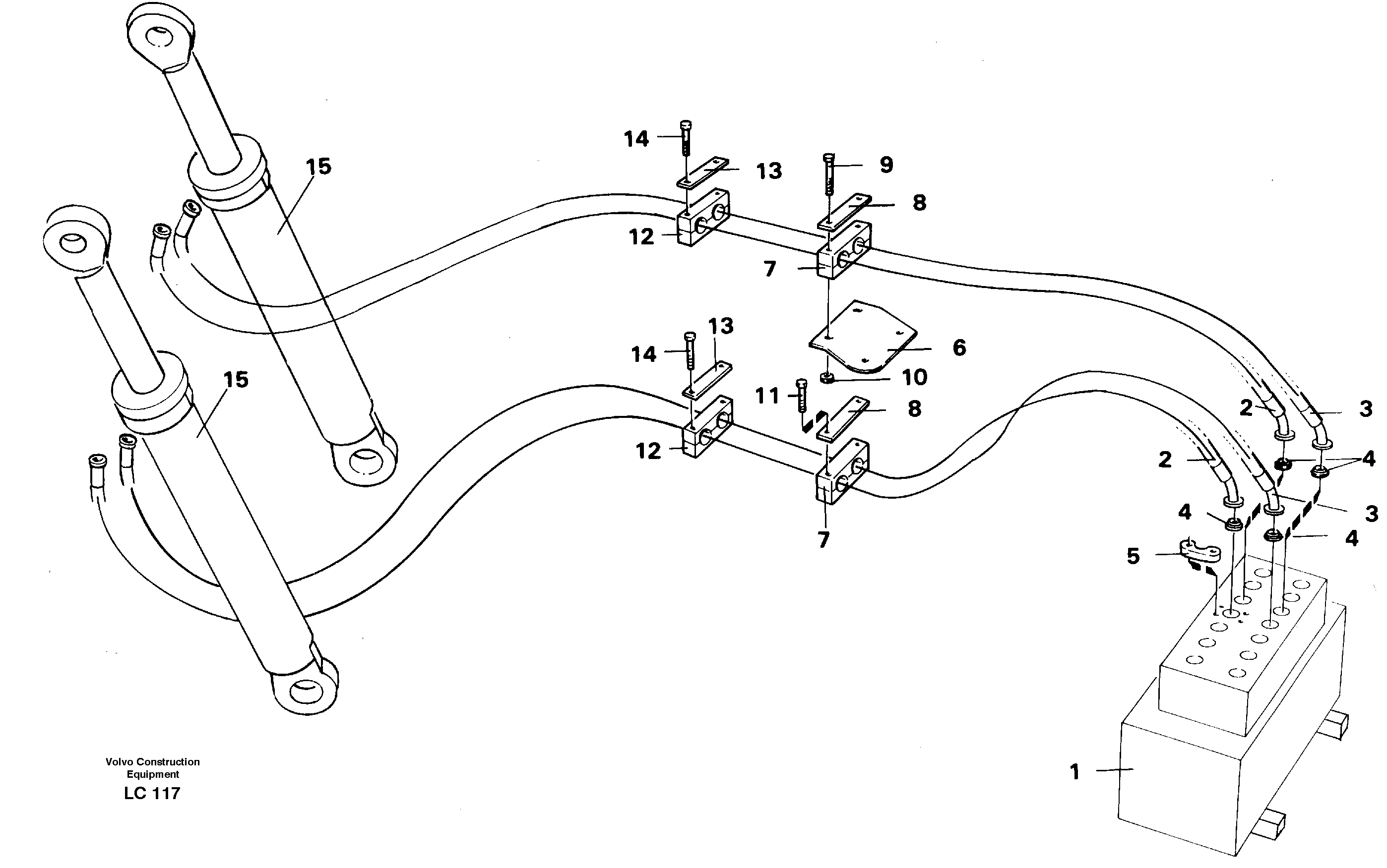 Hydraulic system, boom — volvo parts diagram