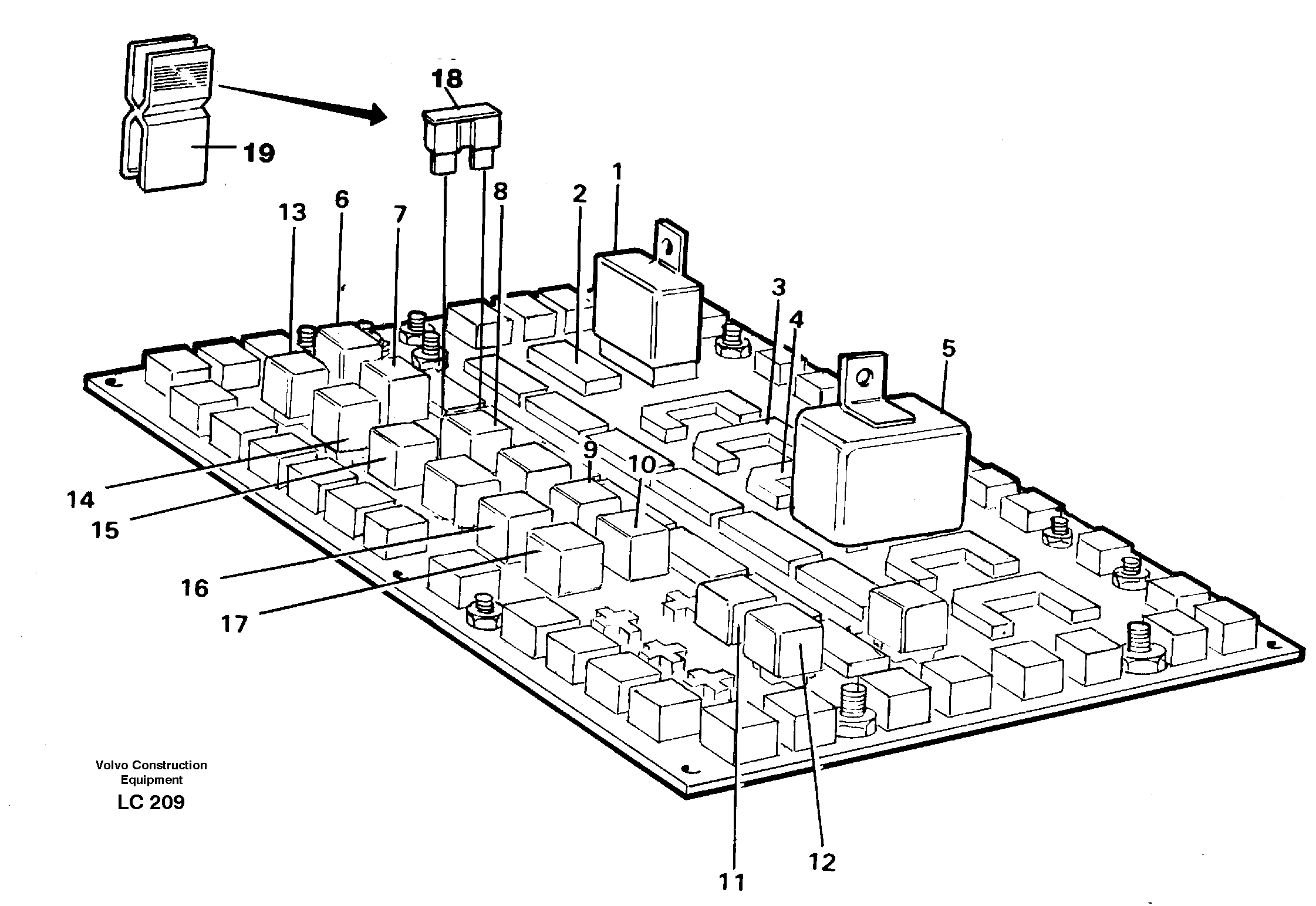 Electrical distribution unit, relay — volvo parts diagram