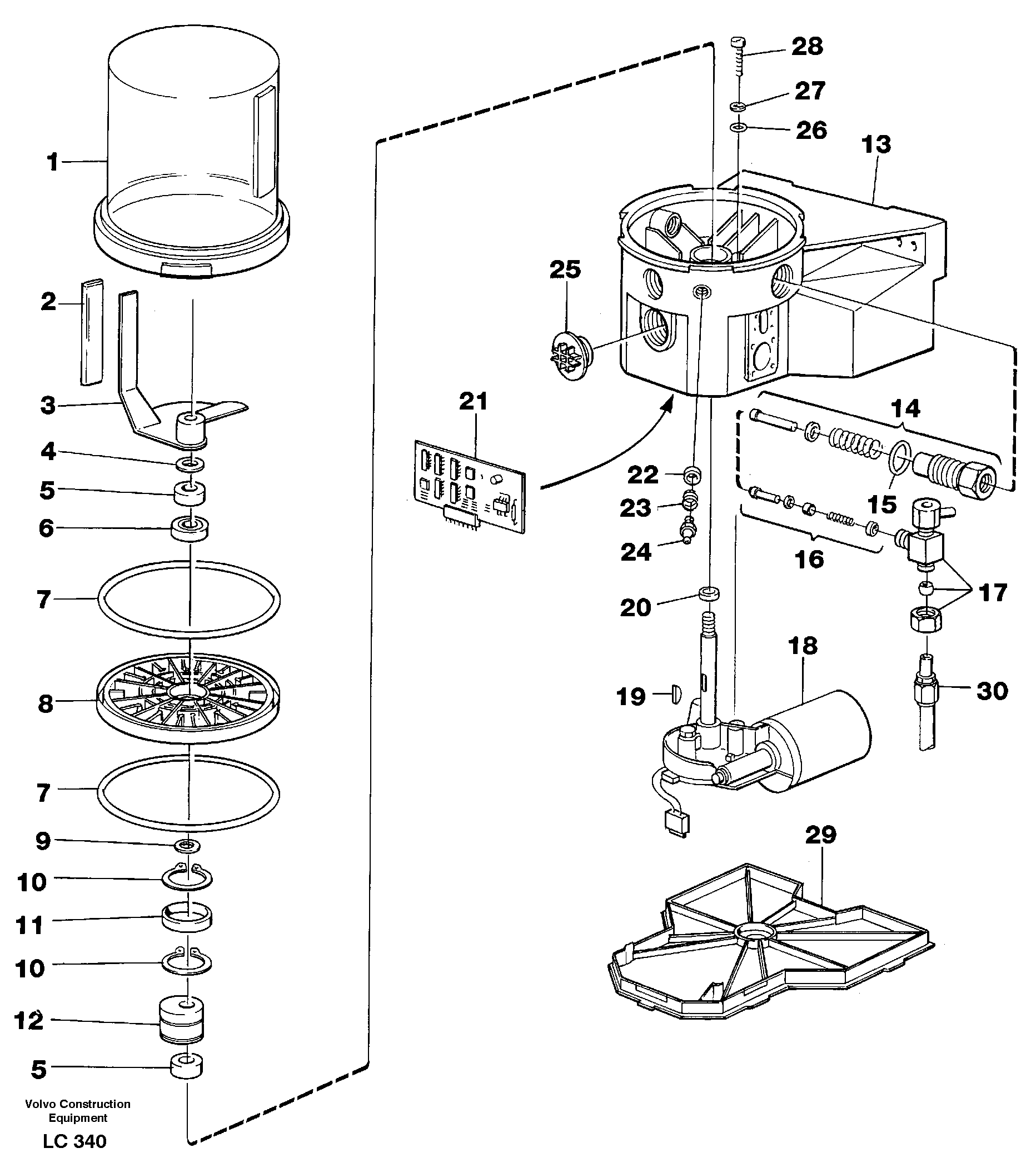Automatic lubrication pump — volvo parts diagram