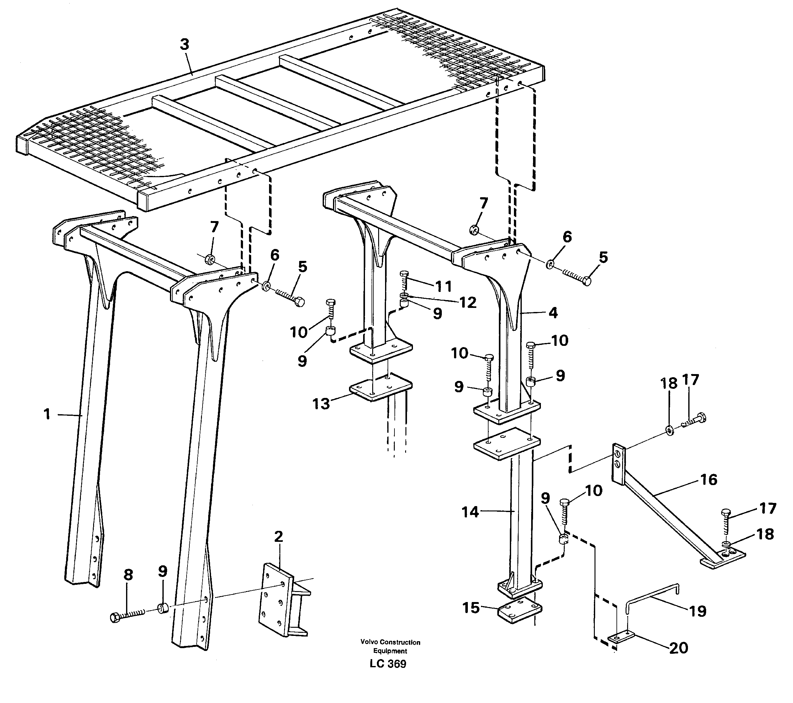 Protection over drivers cab  14266287 — volvo parts diagram