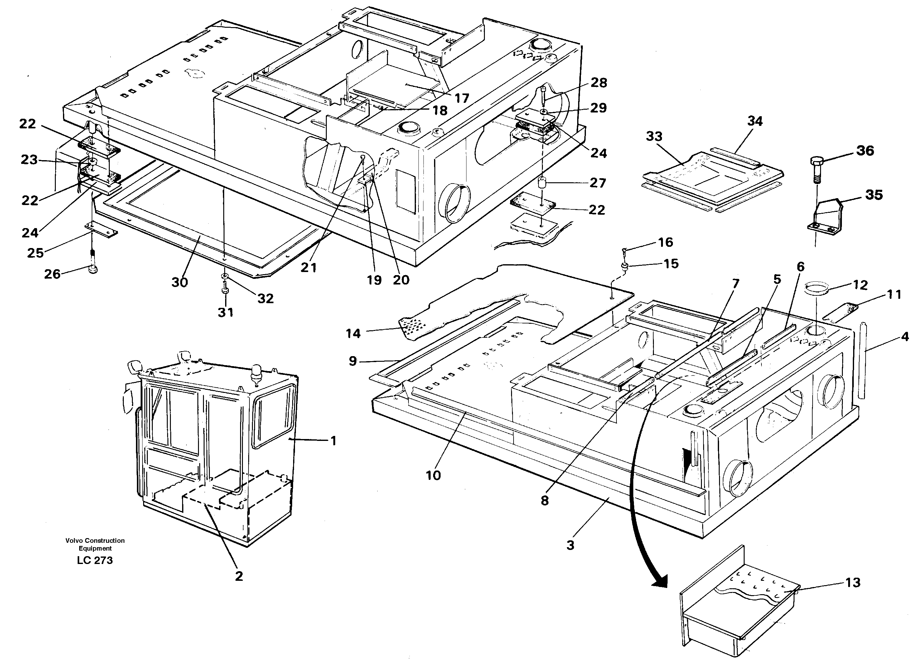 Cab body and operators area — volvo parts diagram