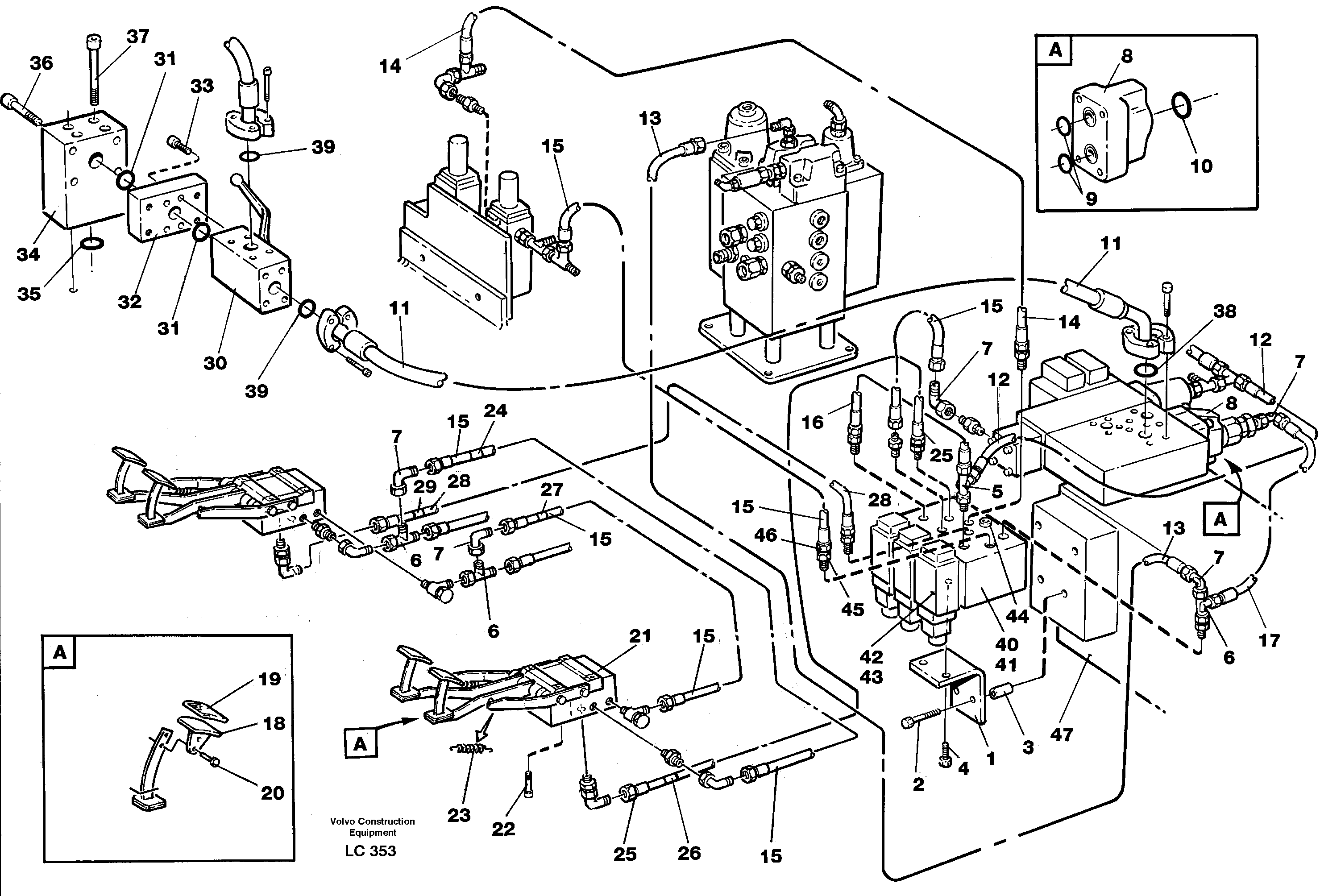 Shears/hammer hydraulics in base maschine  14268131 — volvo parts diagram