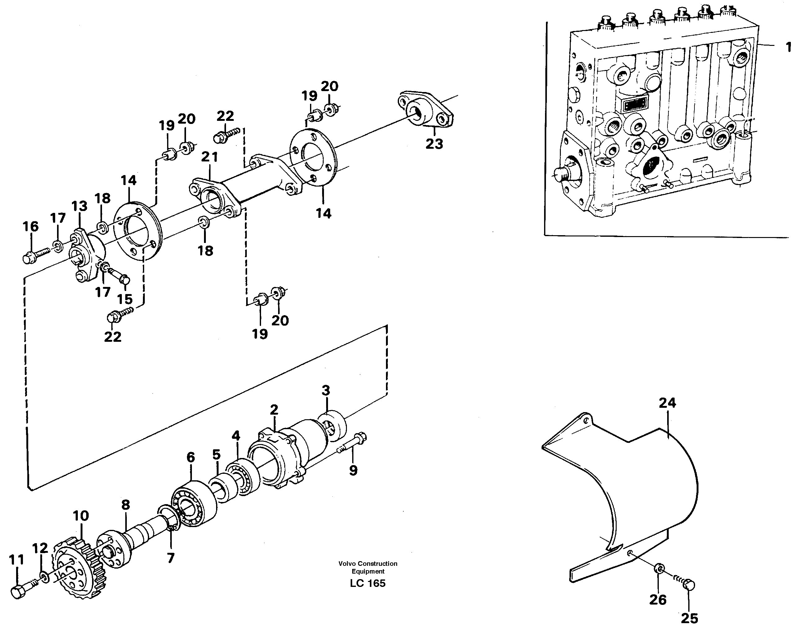 Injection pump with drive — volvo parts diagram