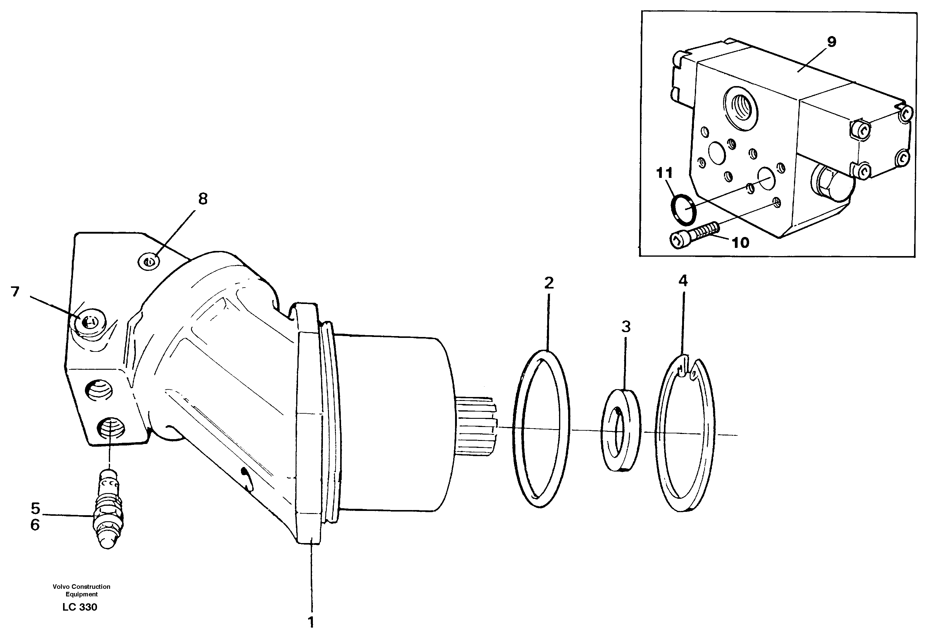 Hydraulic motor, travel — volvo parts diagram