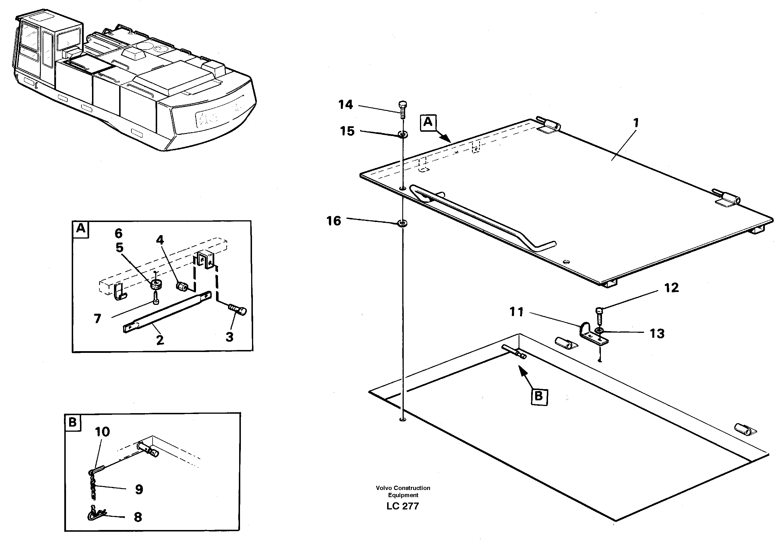 Hatch over hydraulic oil cooler — volvo parts diagram