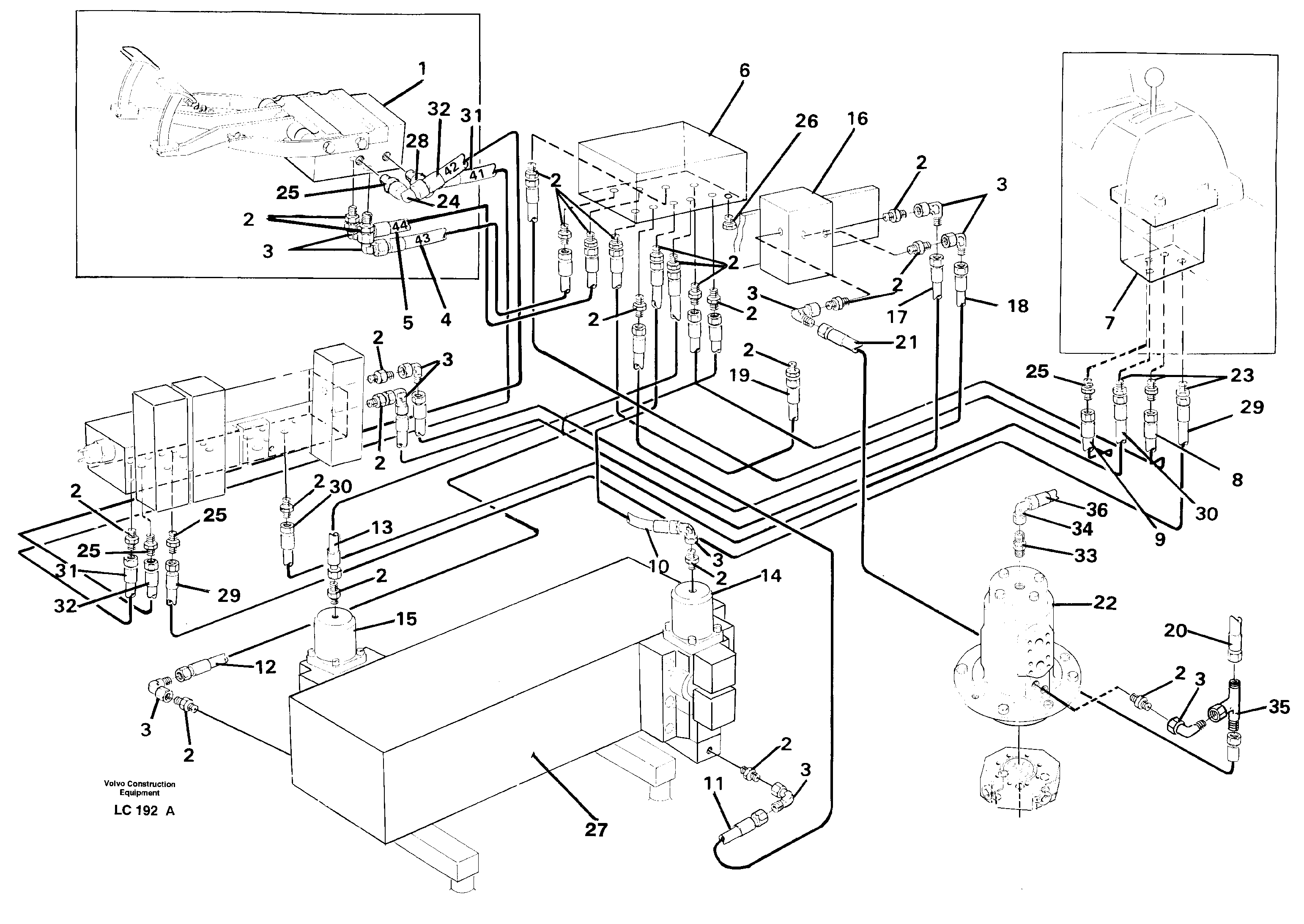 Travel motor hydraulics, superstructure — volvo parts diagram