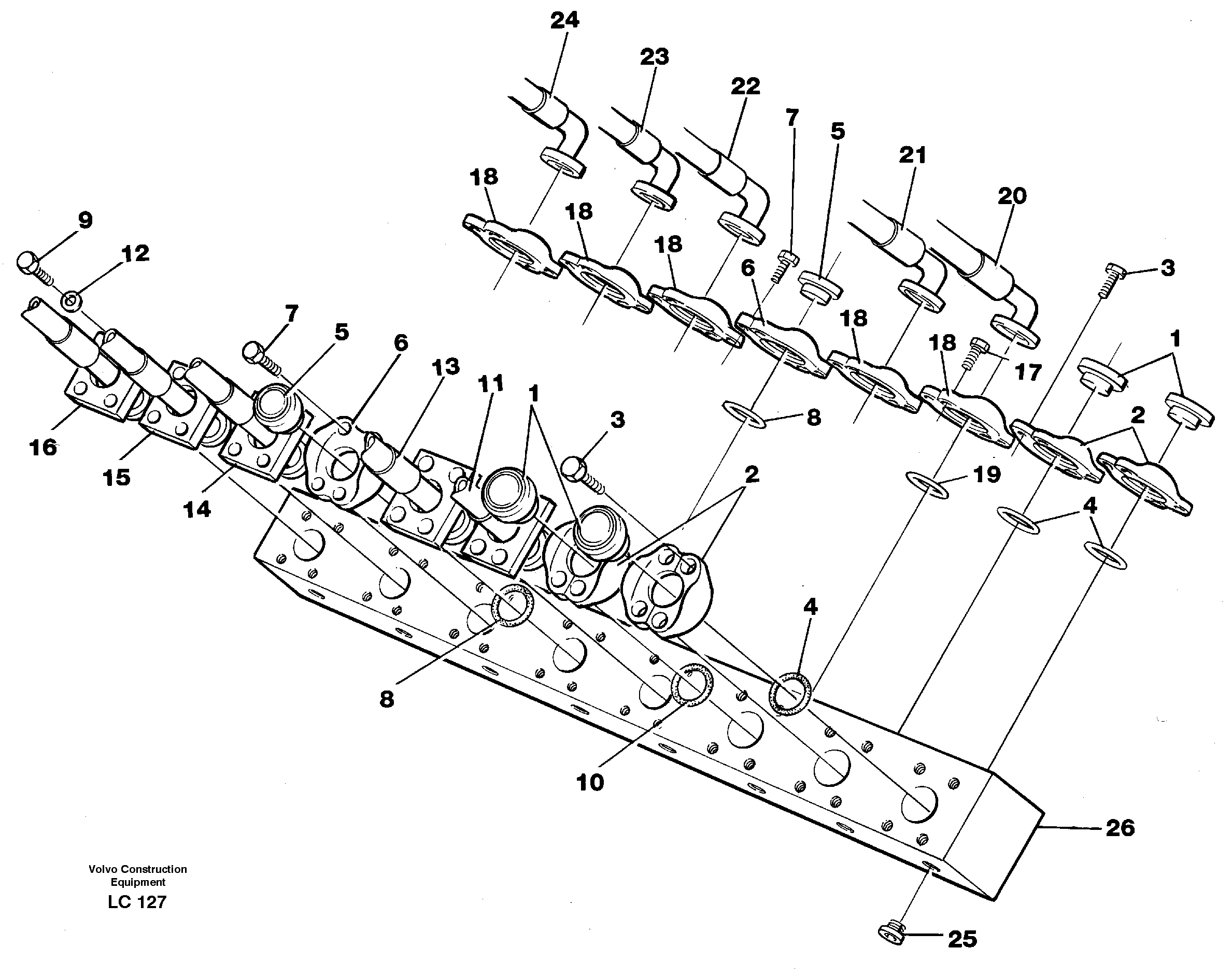 Conneection block with hoses — volvo parts diagram