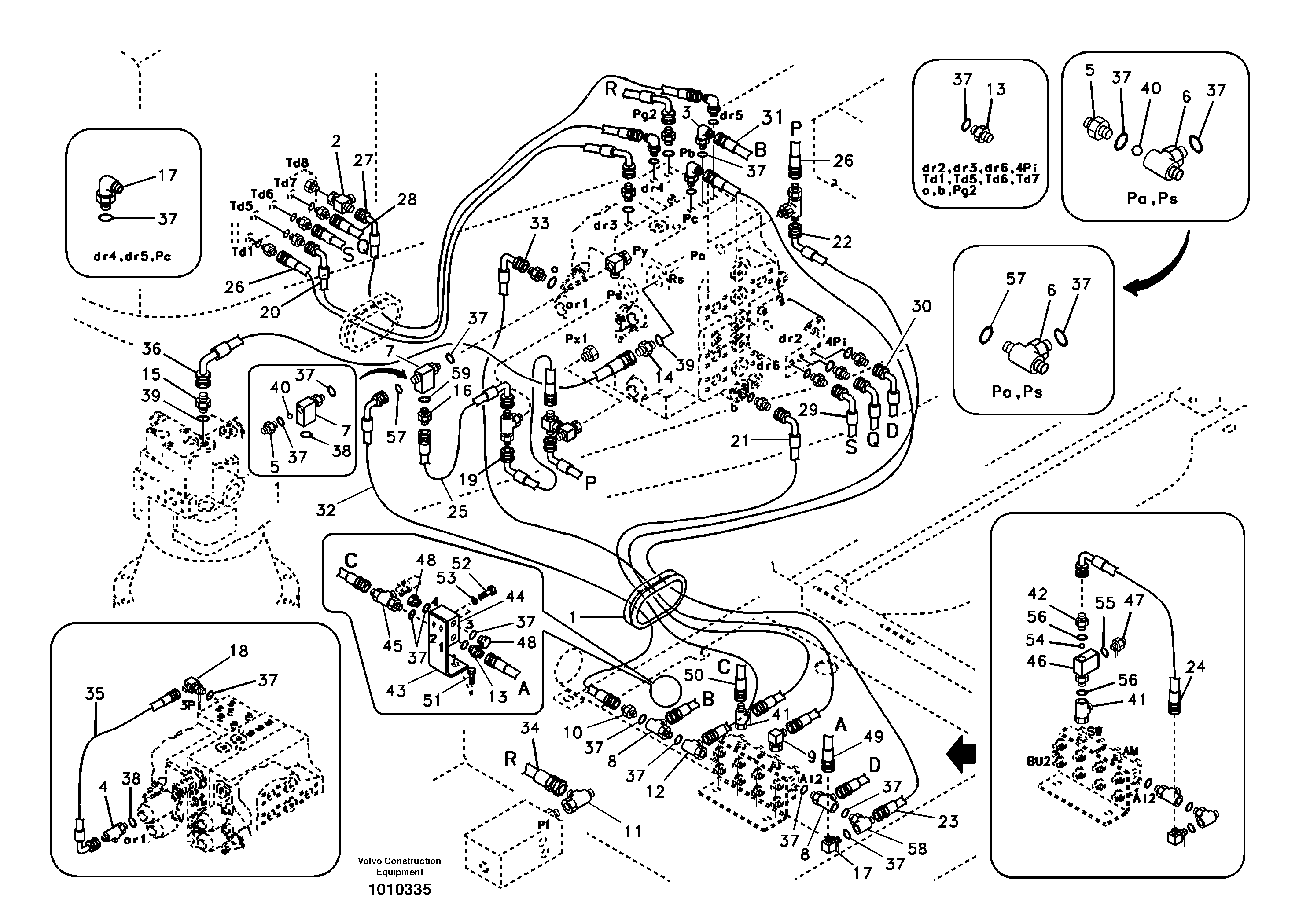 Servo system, control valve piping. — volvo parts diagram