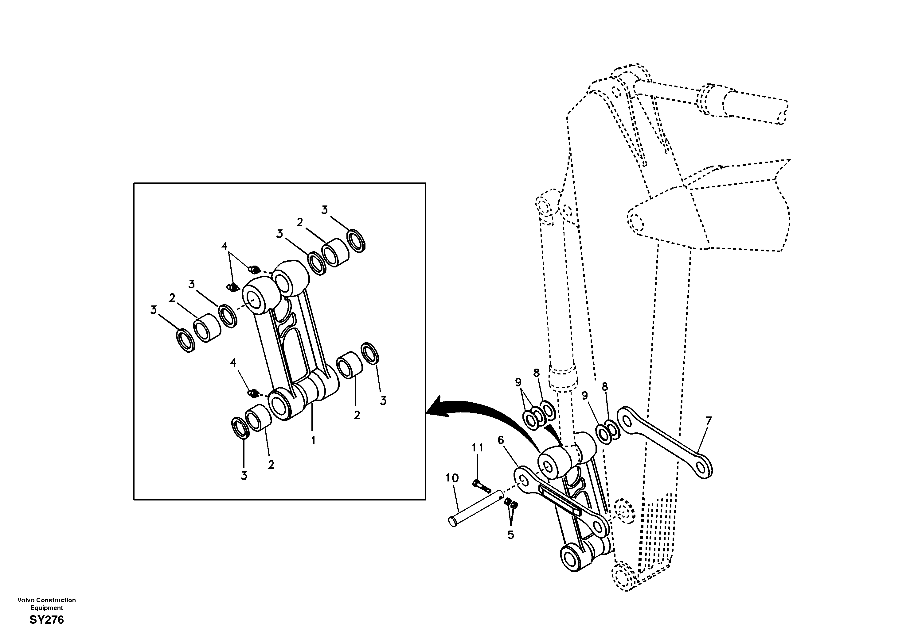 Links to connecting rod — volvo parts diagram
