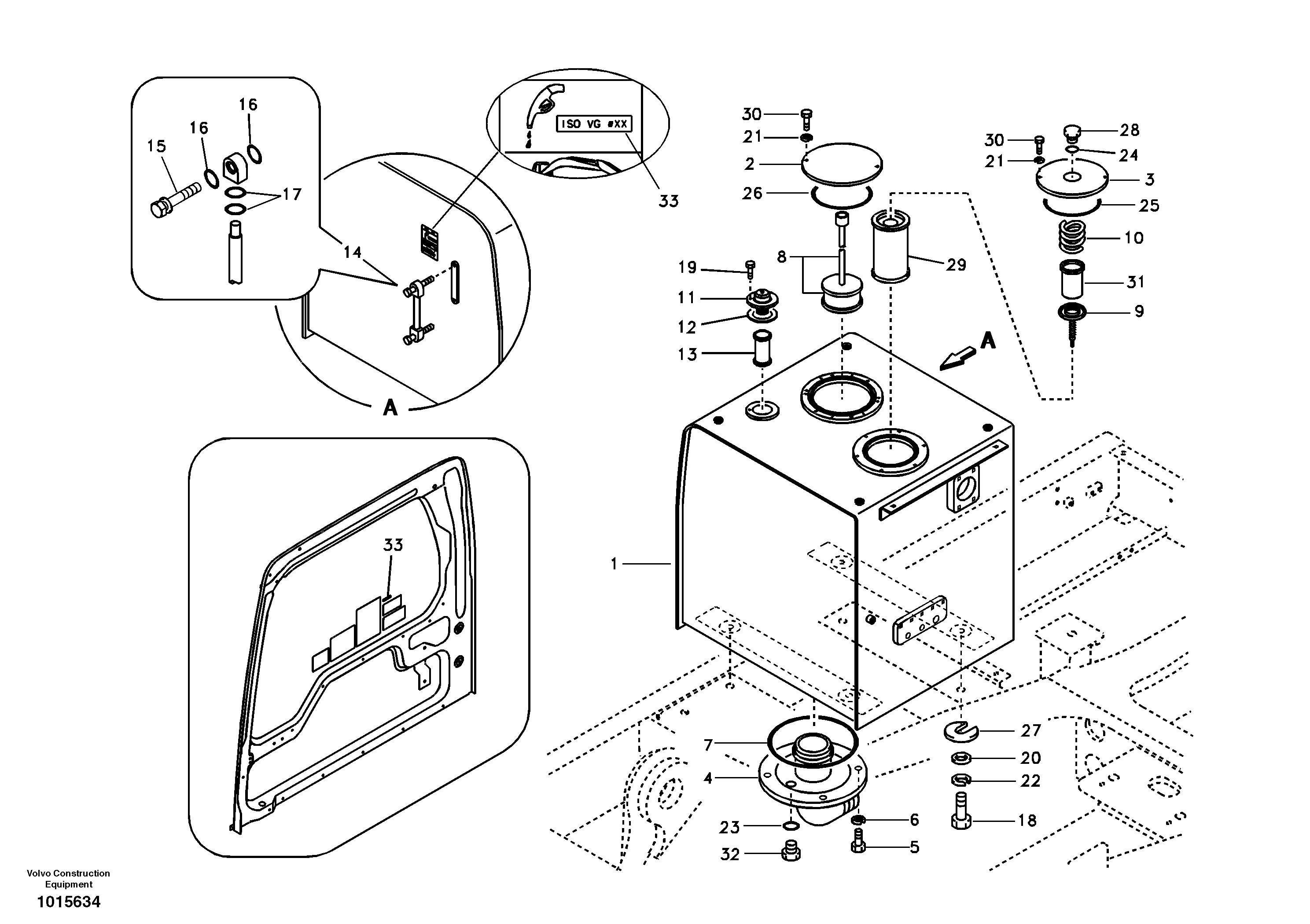 Hydraulic oil tank — volvo parts diagram