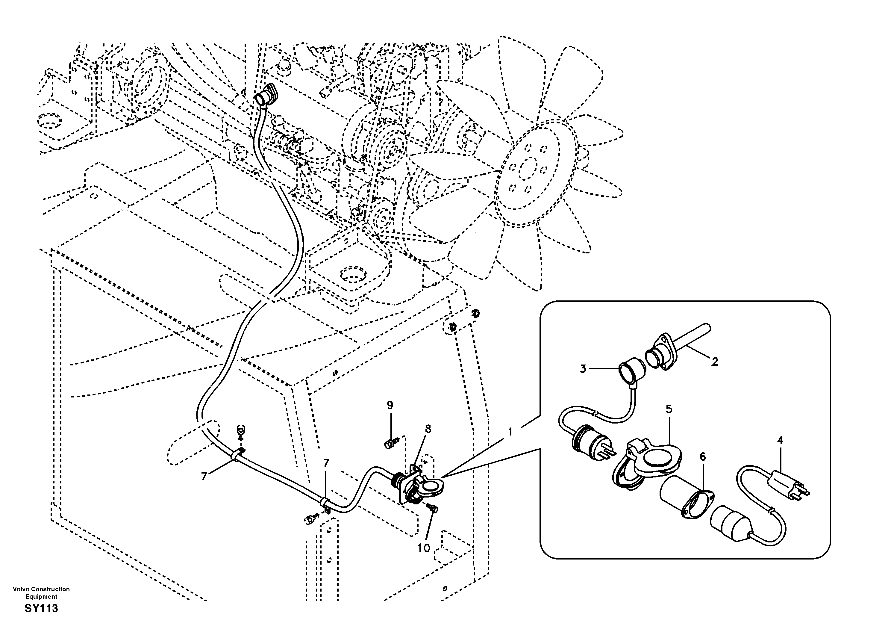 Engine block heater — volvo parts diagram