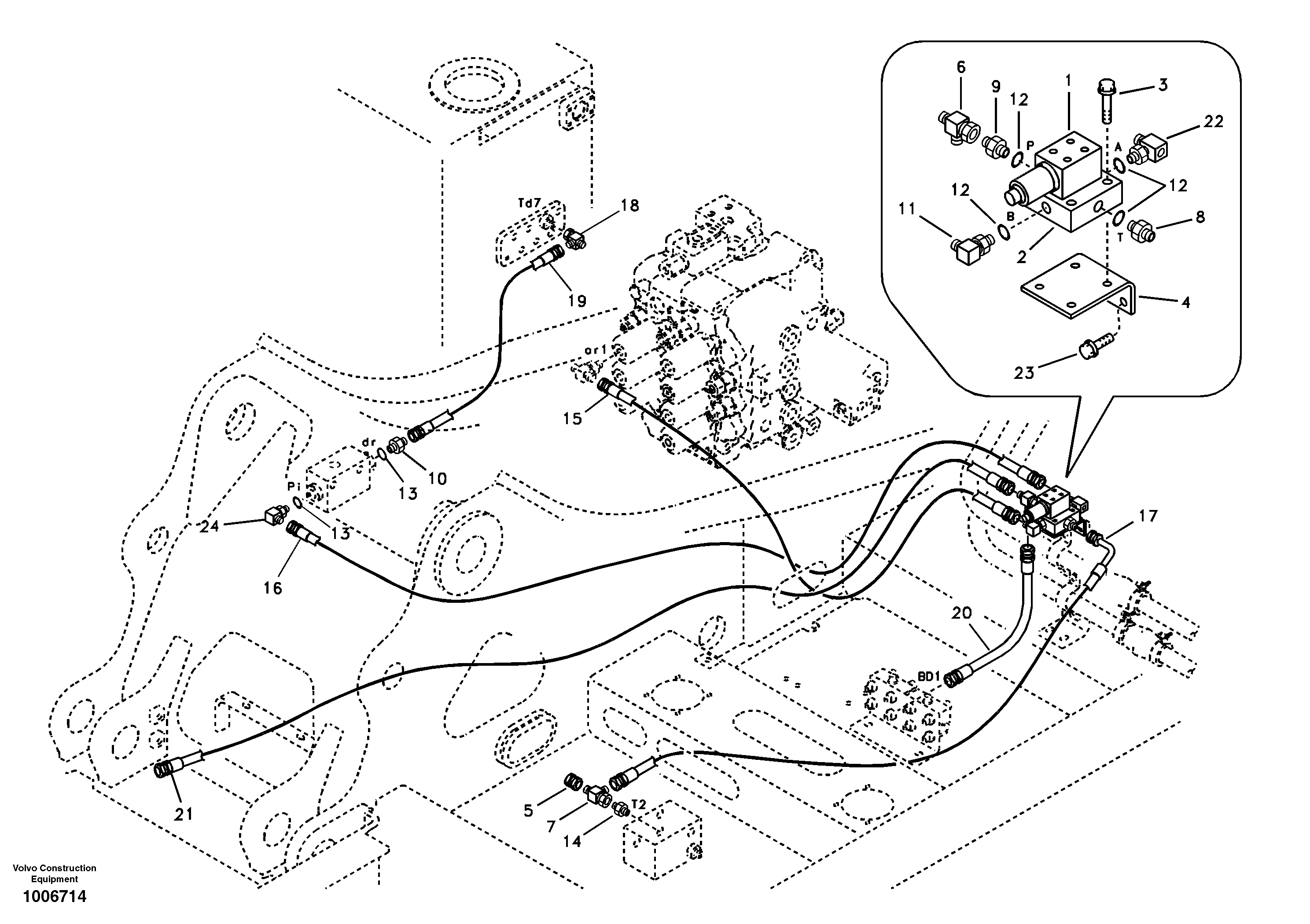 Servo system, control valve to solenoid valve — volvo parts diagram