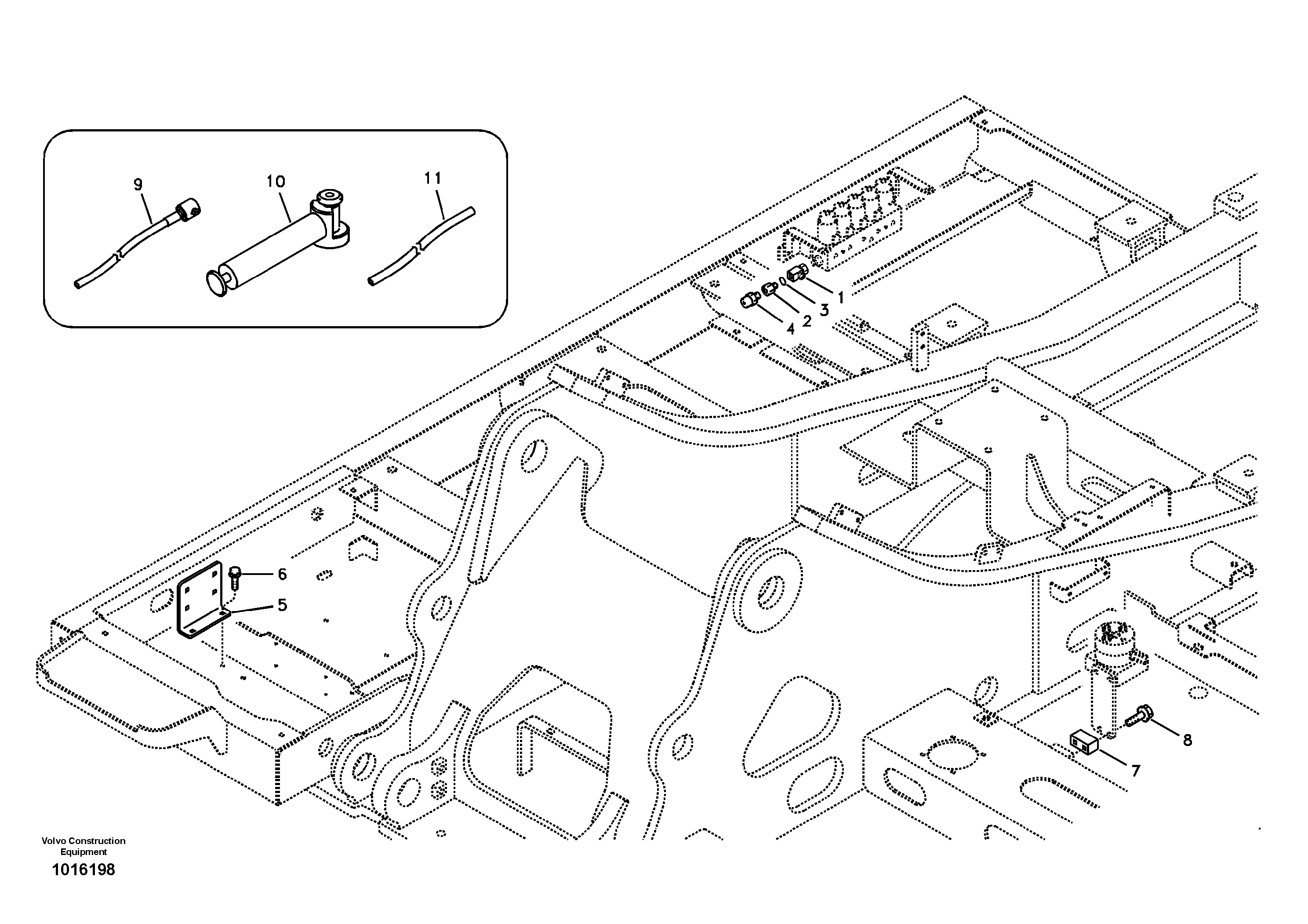 Servo system, pressure check connection — volvo parts diagram