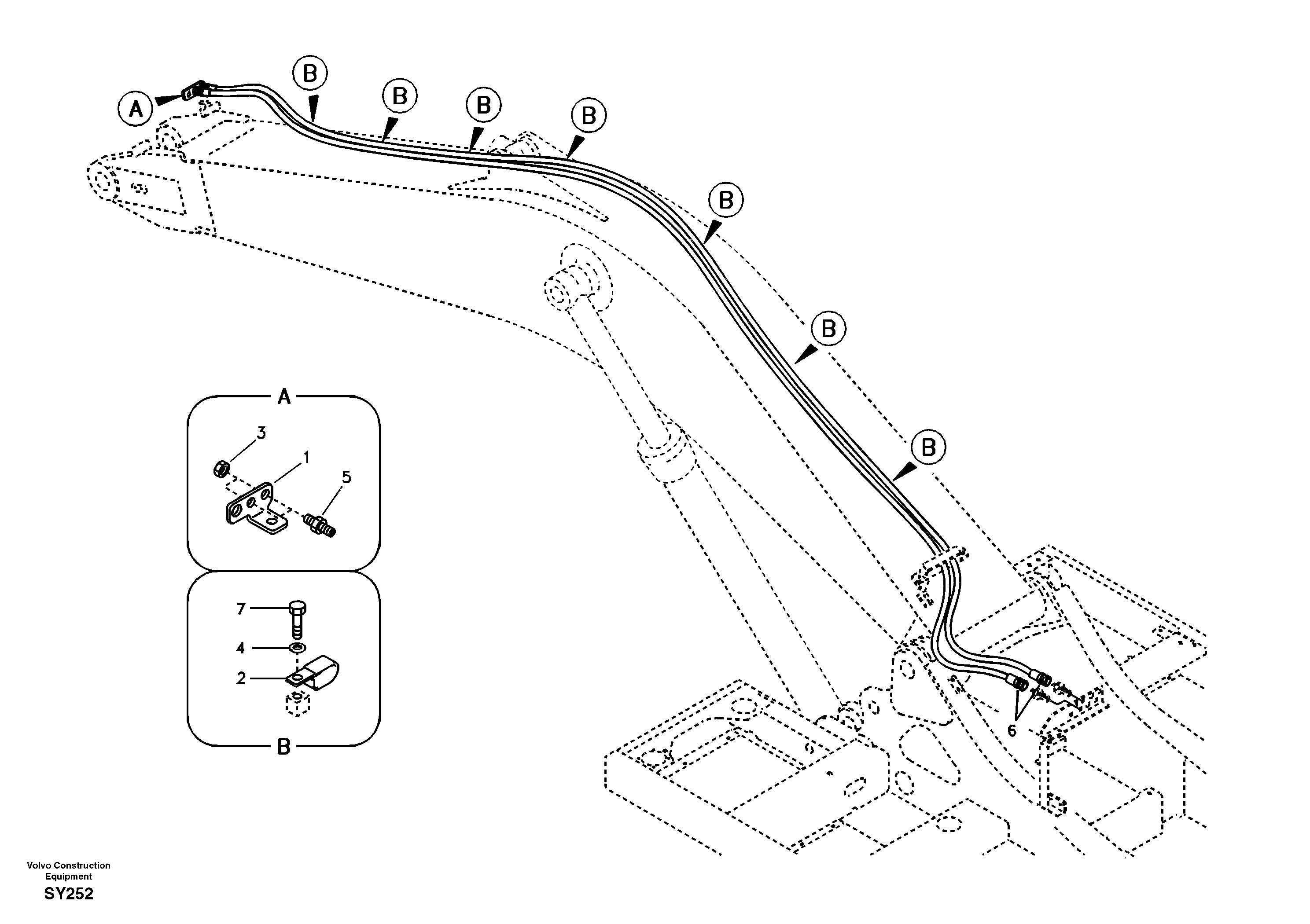 Working hydraulic, slope and rotator on boom — volvo parts diagram