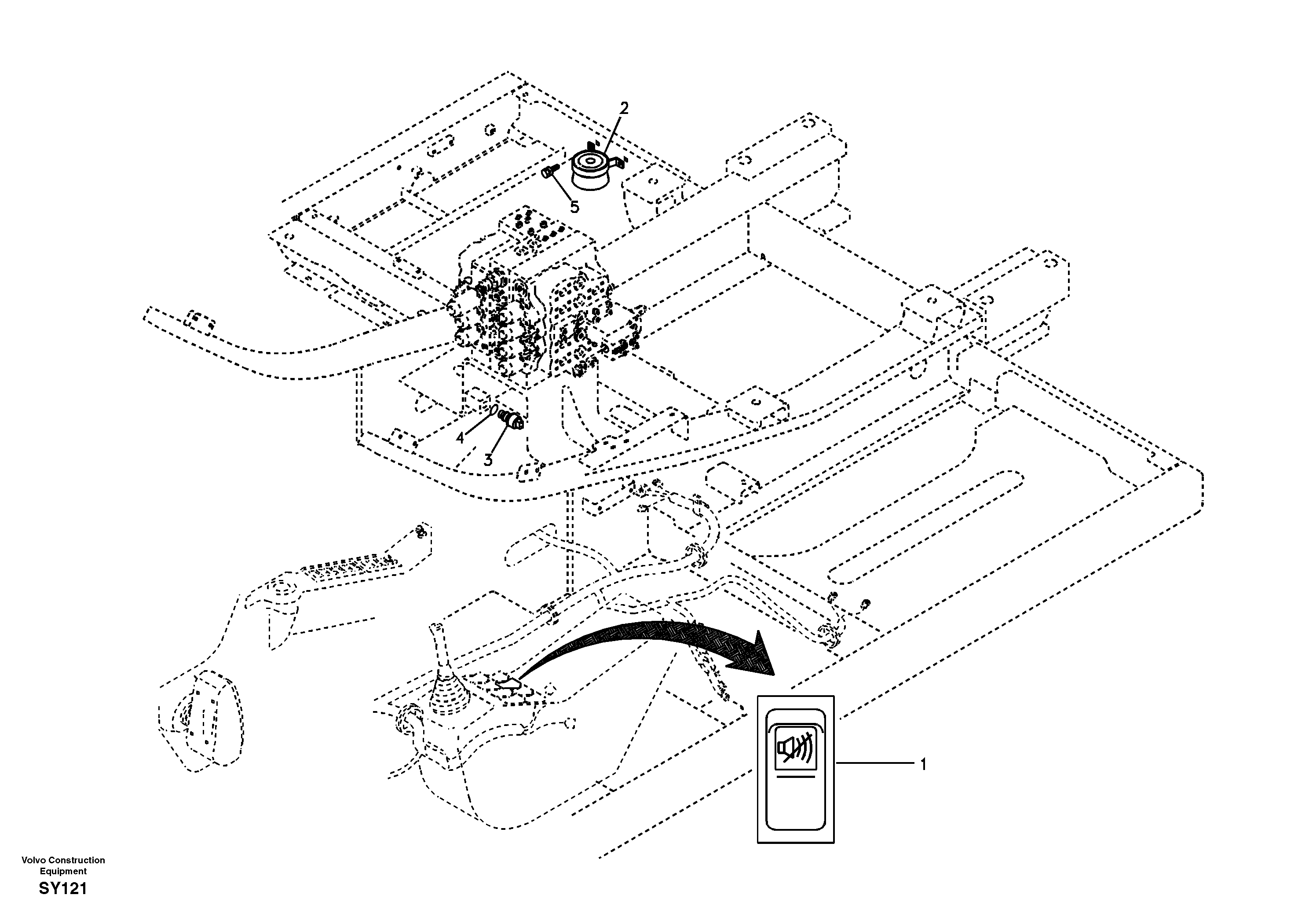 Back-up warning unit — volvo parts diagram