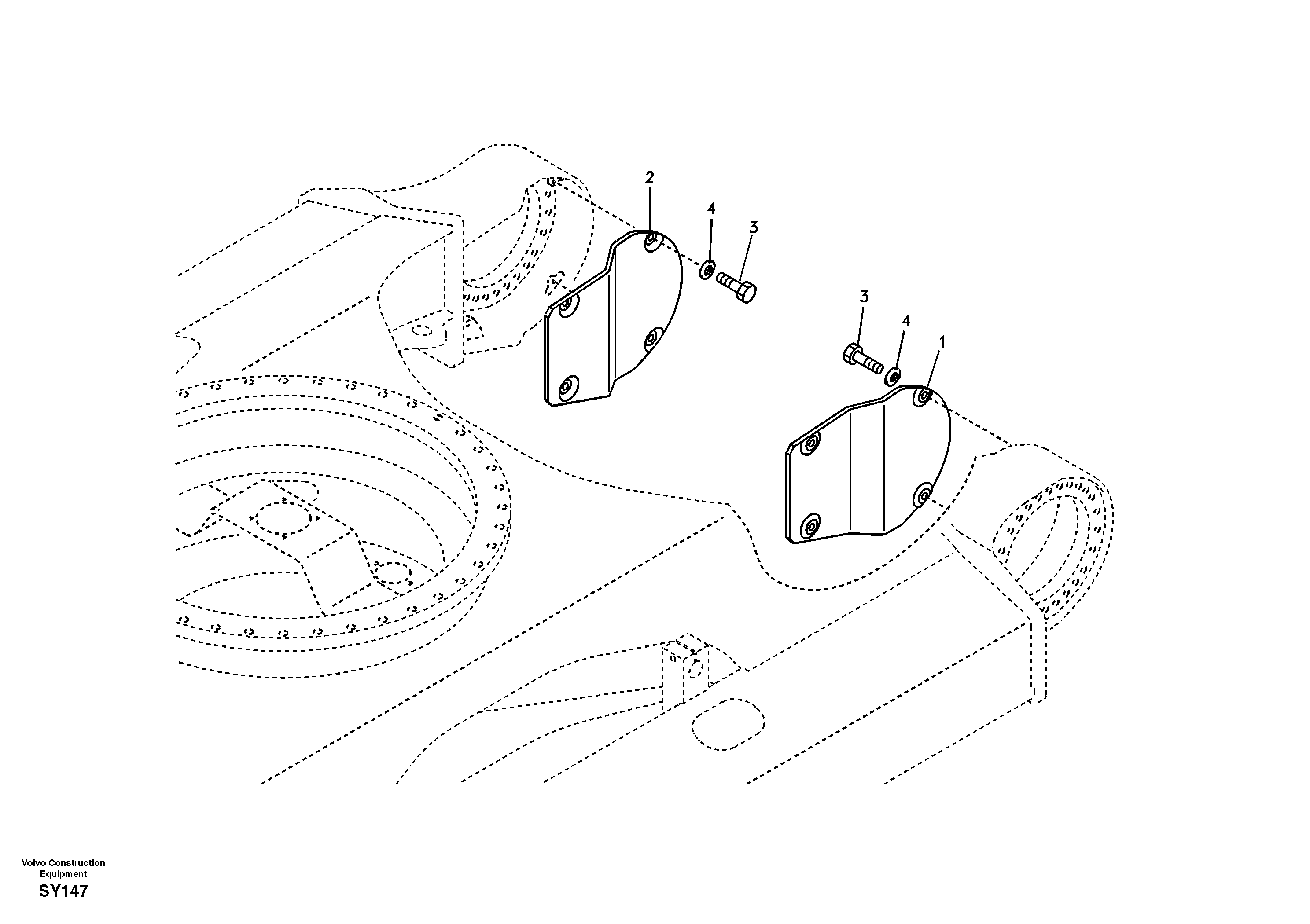 Protective plate for travel motor — volvo parts diagram
