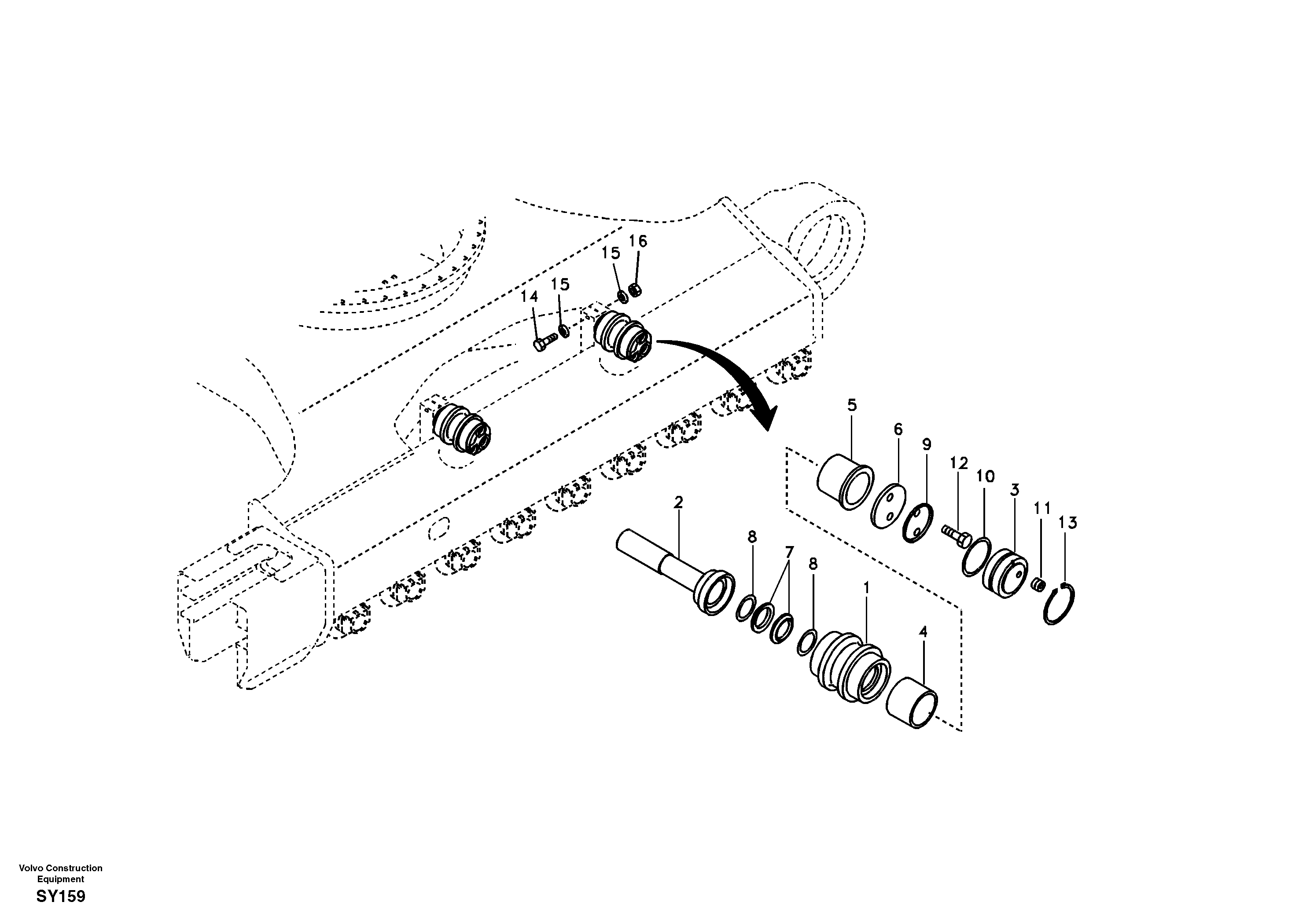 Top roller — volvo parts diagram