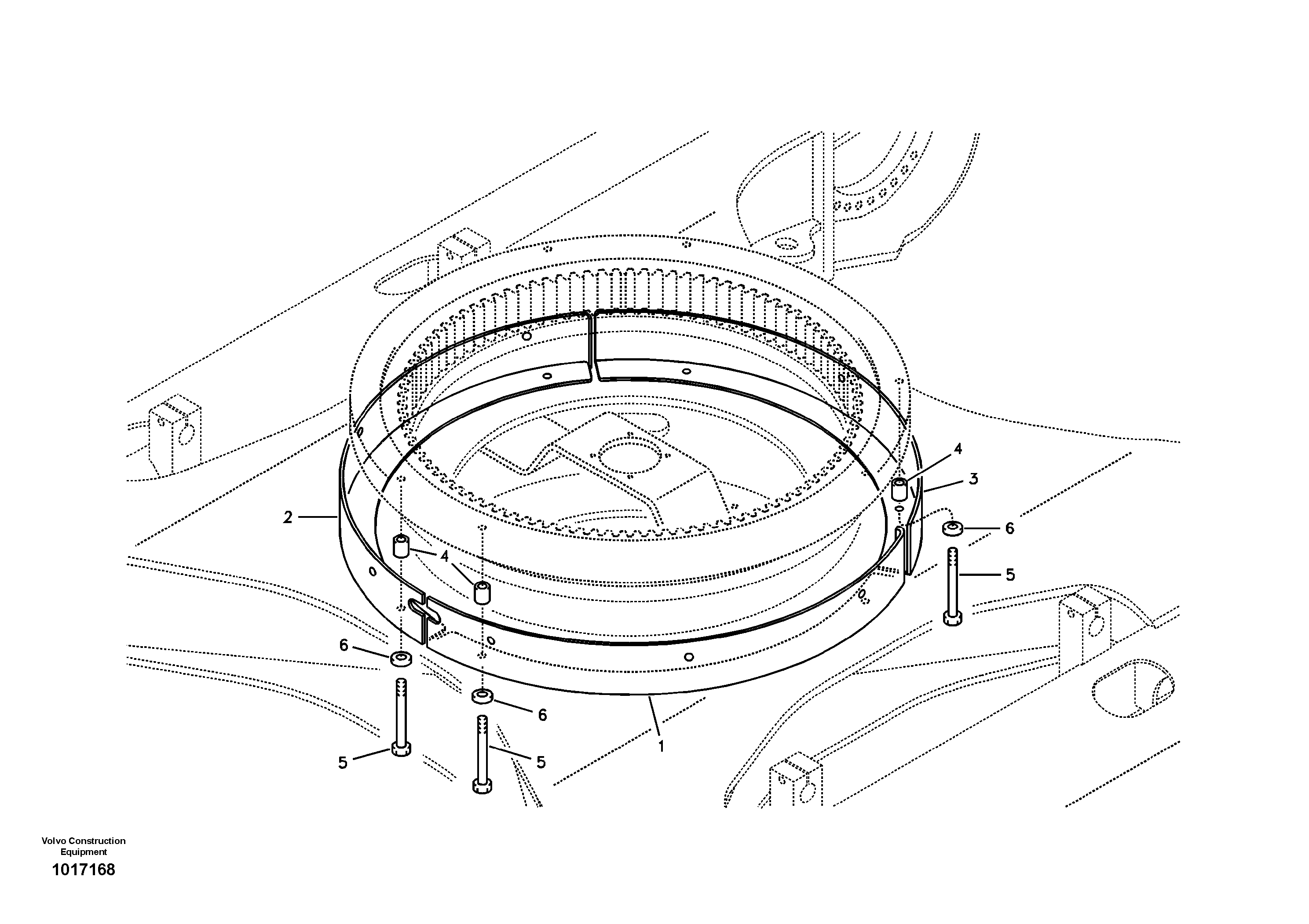 Cover, Swing gear — volvo parts diagram