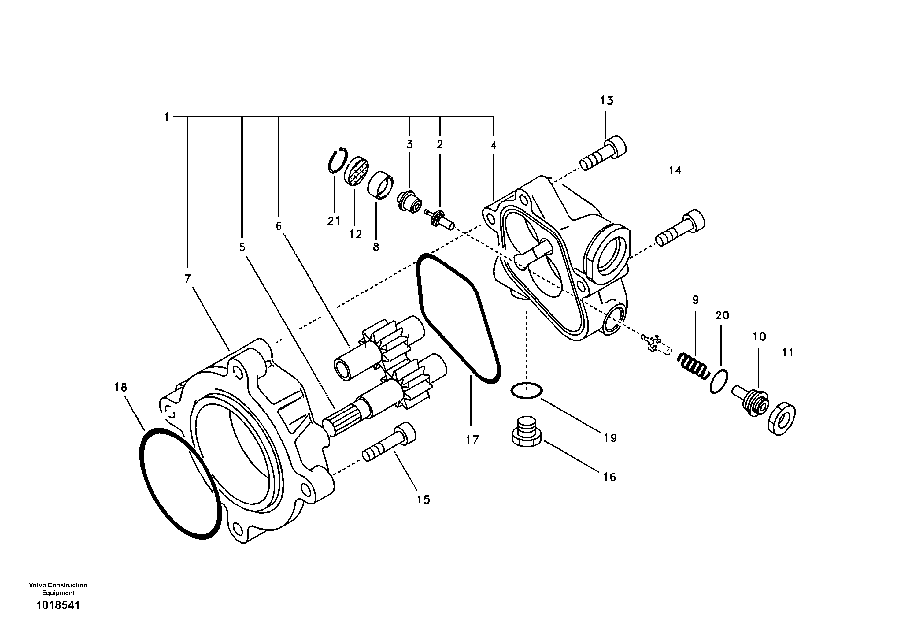 Hydraulic gear pump — volvo parts diagram