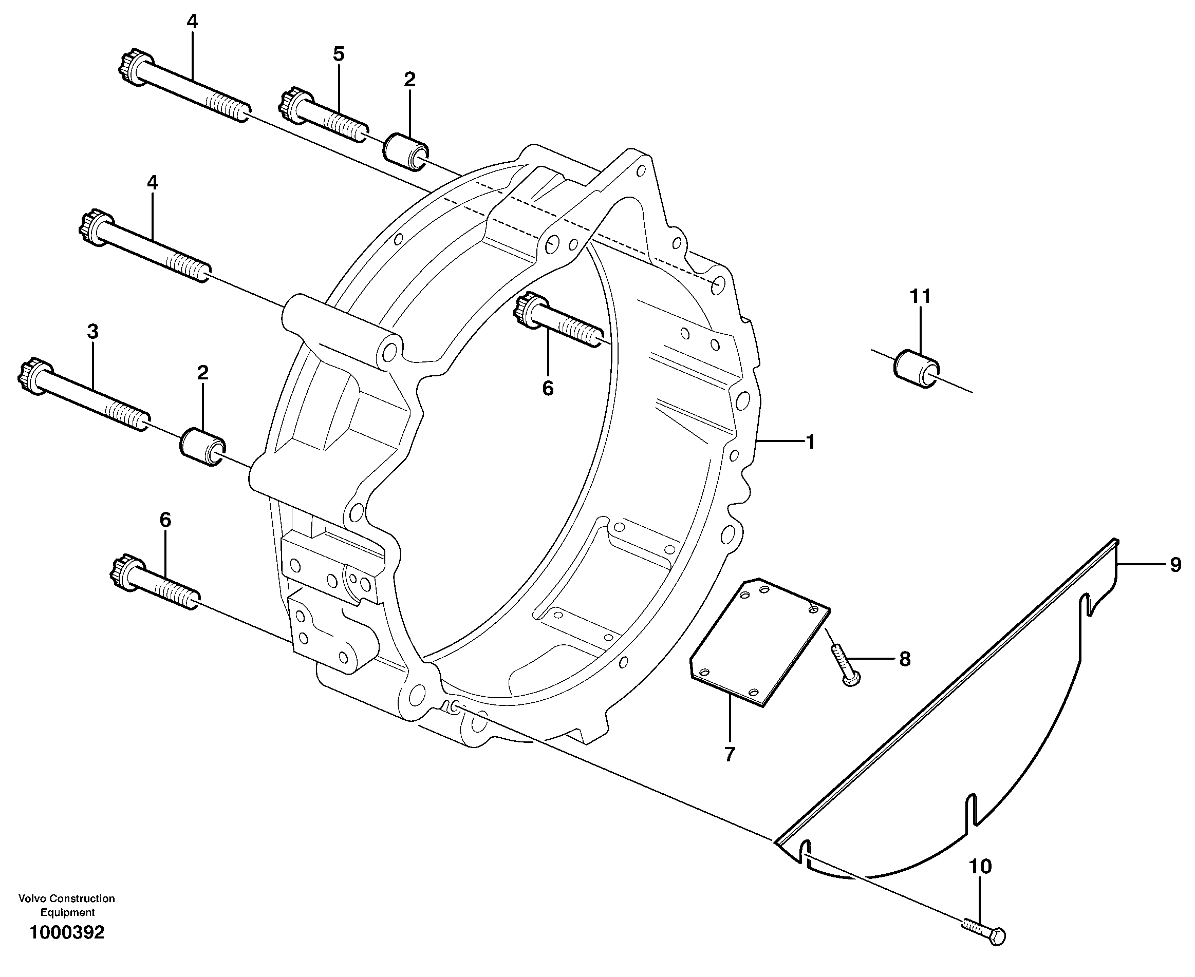 Flywheel housing — volvo parts diagram