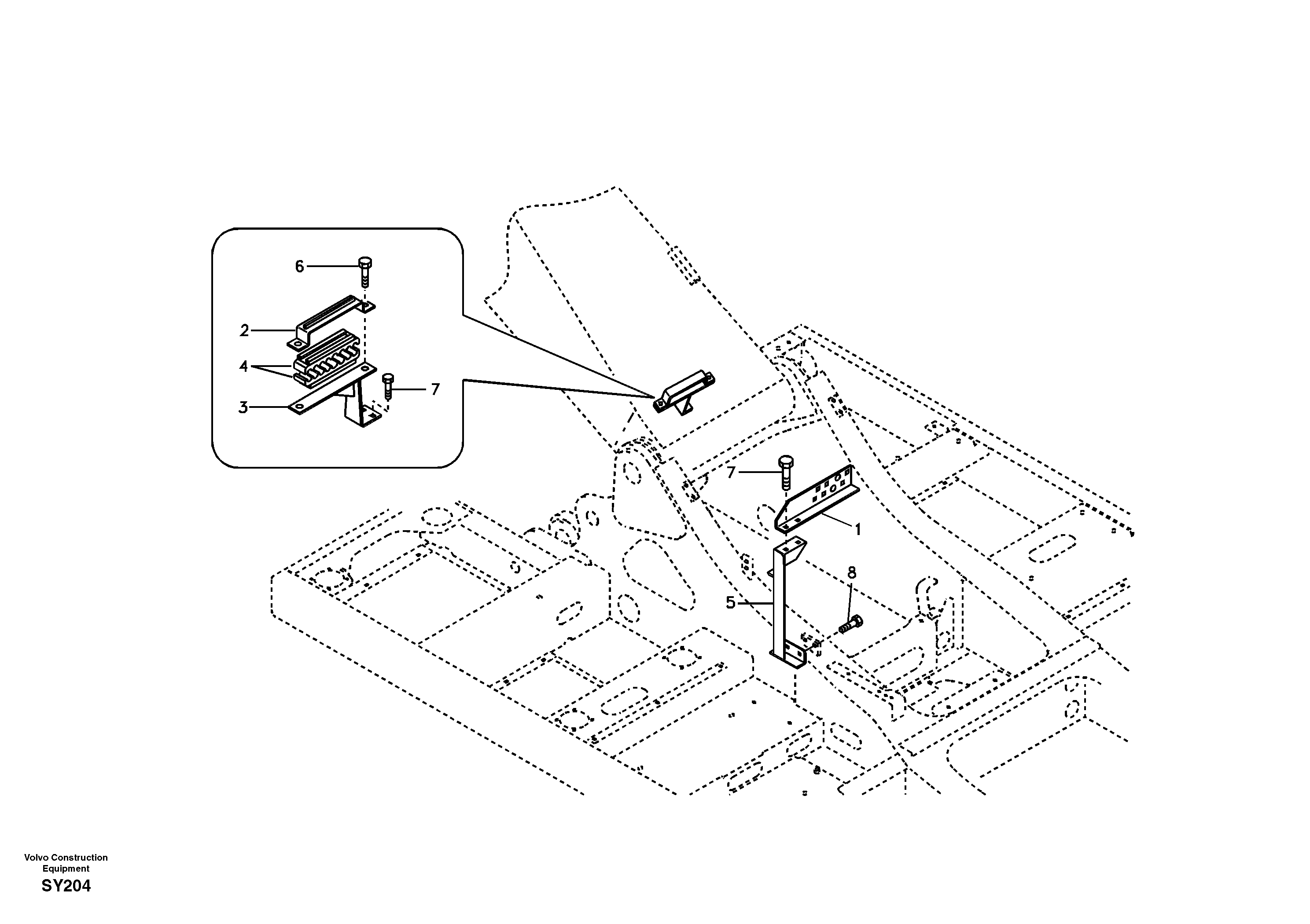 Hydraulic lines bracket-quickfit, rotator, hose repture — volvo parts diagram