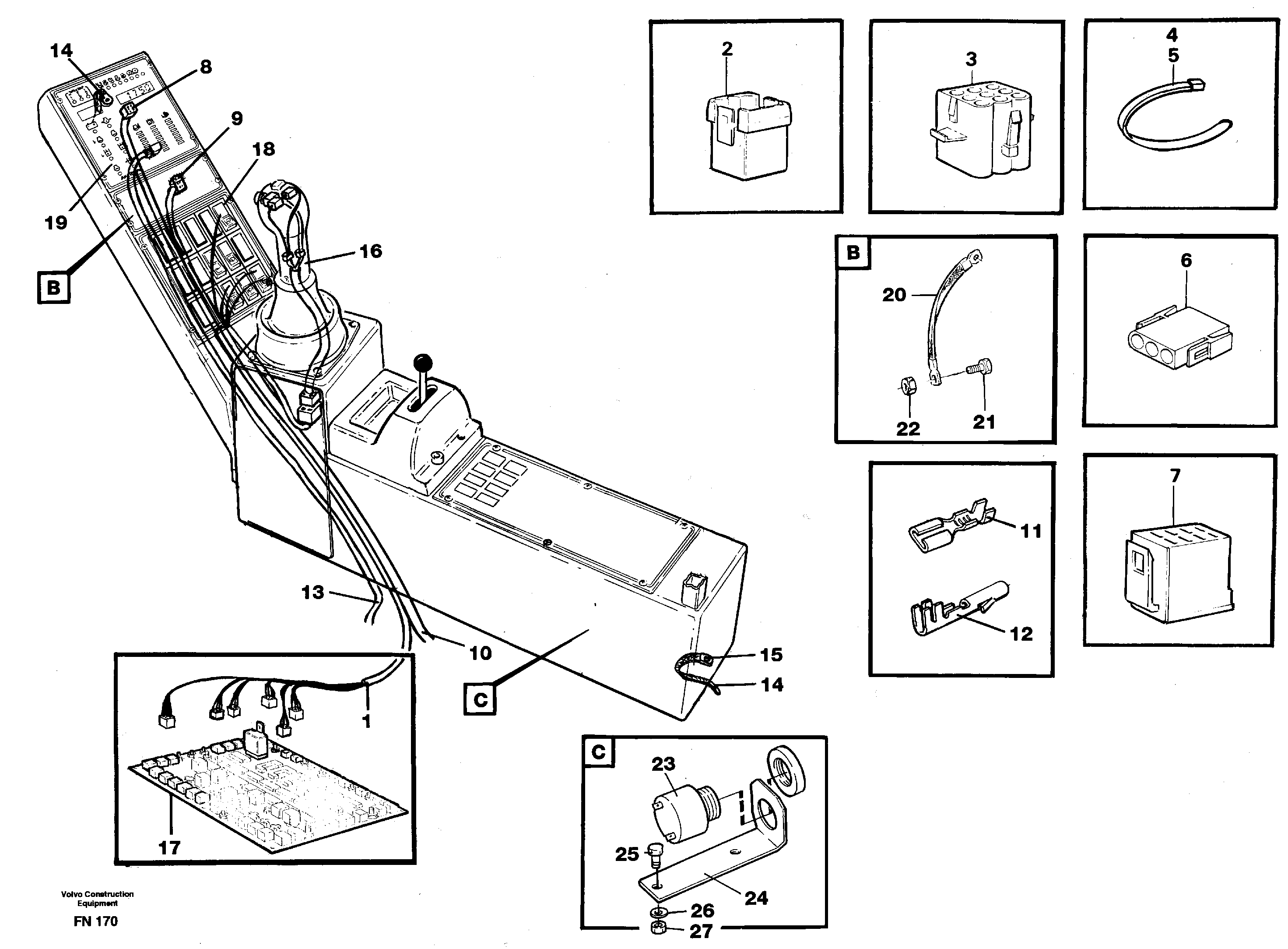 Cable harness, side panel, right — volvo parts diagram