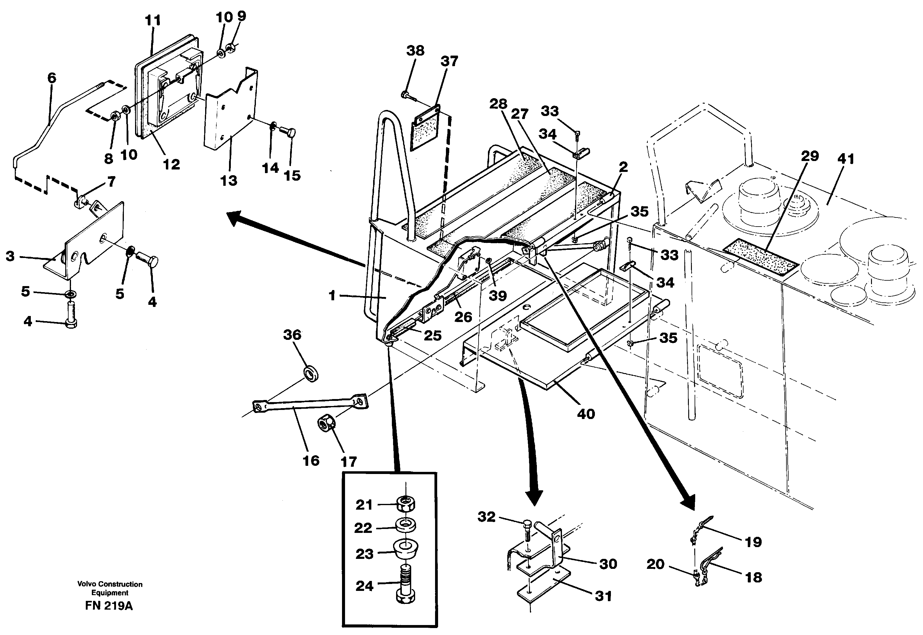 Casing over battery — volvo parts diagram