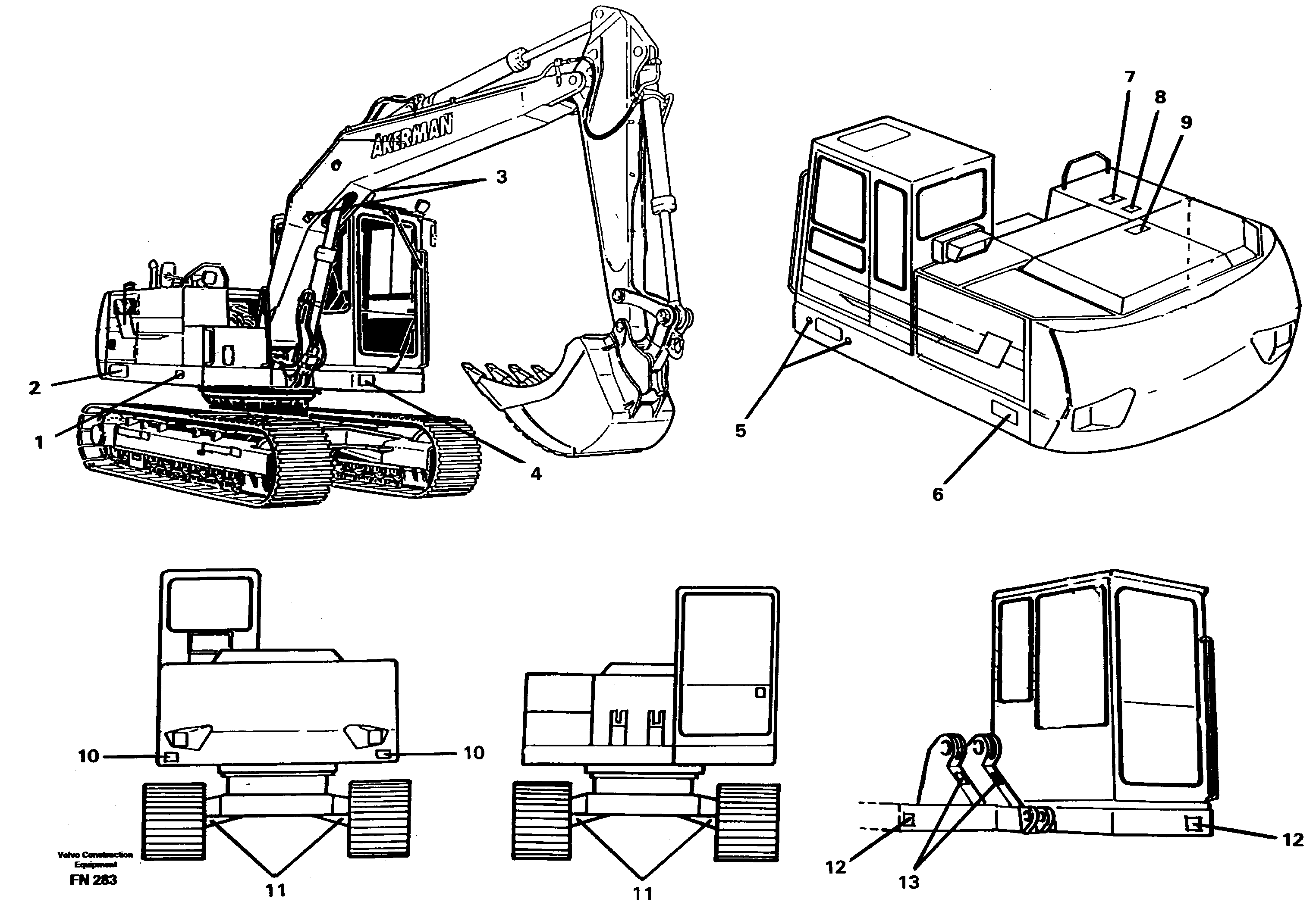 Sign plates and transfer,outer location  Ser no. -253 — volvo parts diagram