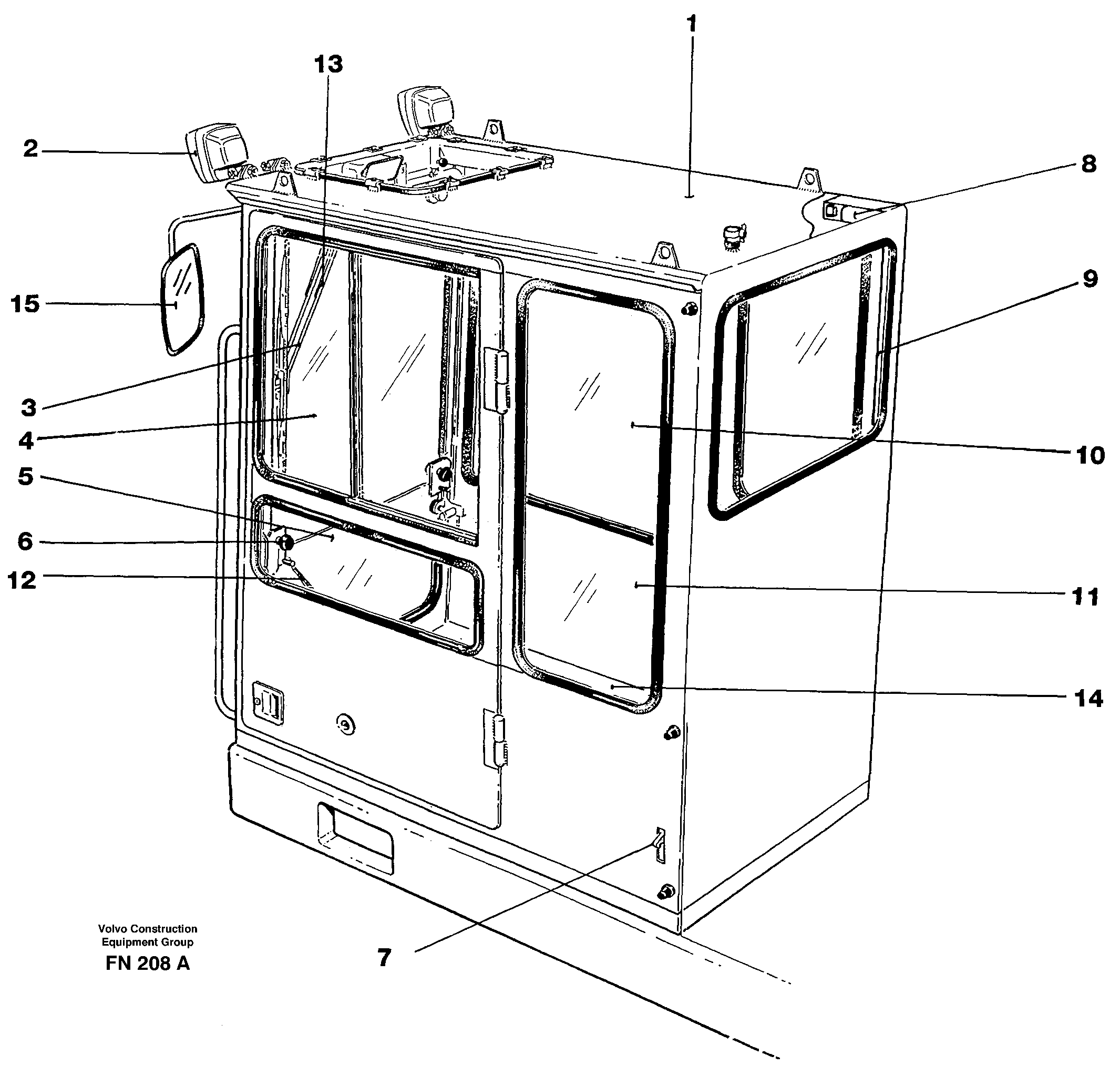 Operator's cab — volvo parts diagram