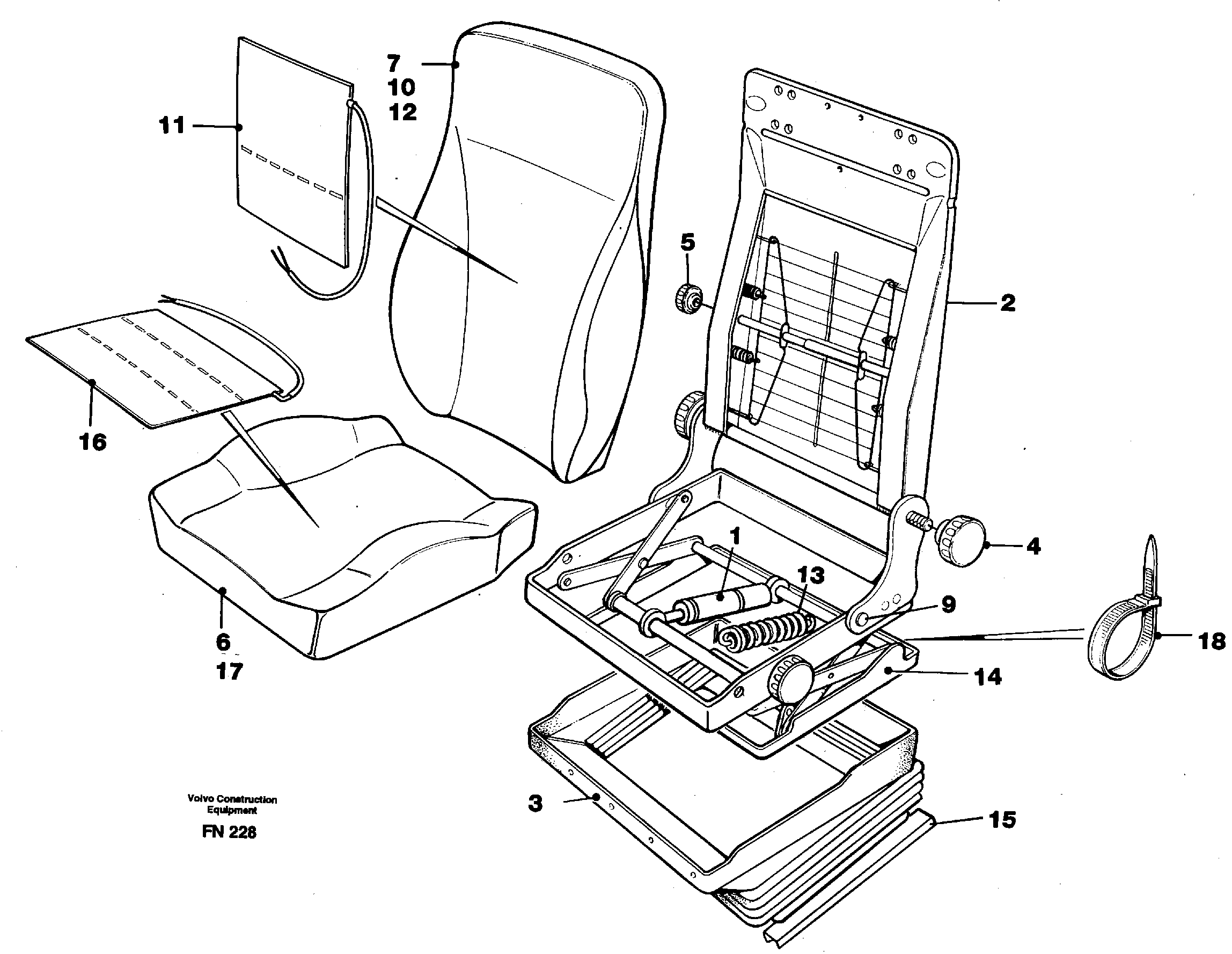 Operator's seat Be-ge  STD — volvo parts diagram