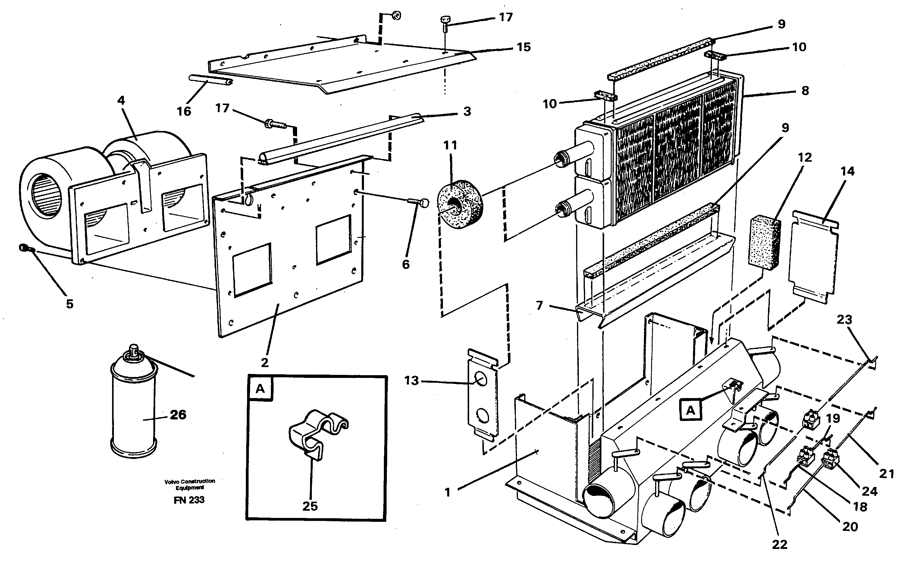 Cab heater — volvo parts diagram