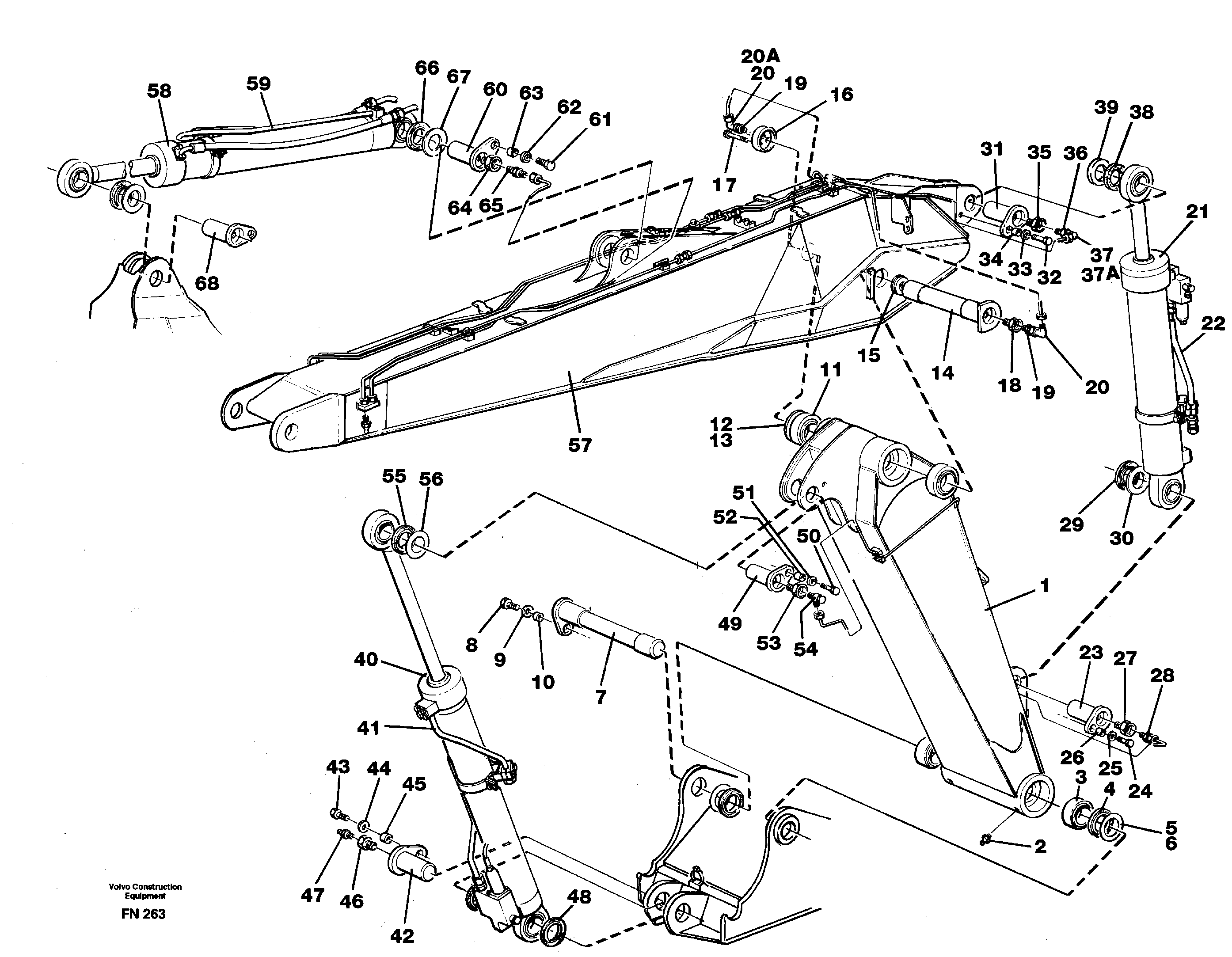 Adjustable boom with assembly  14267963 — volvo parts diagram