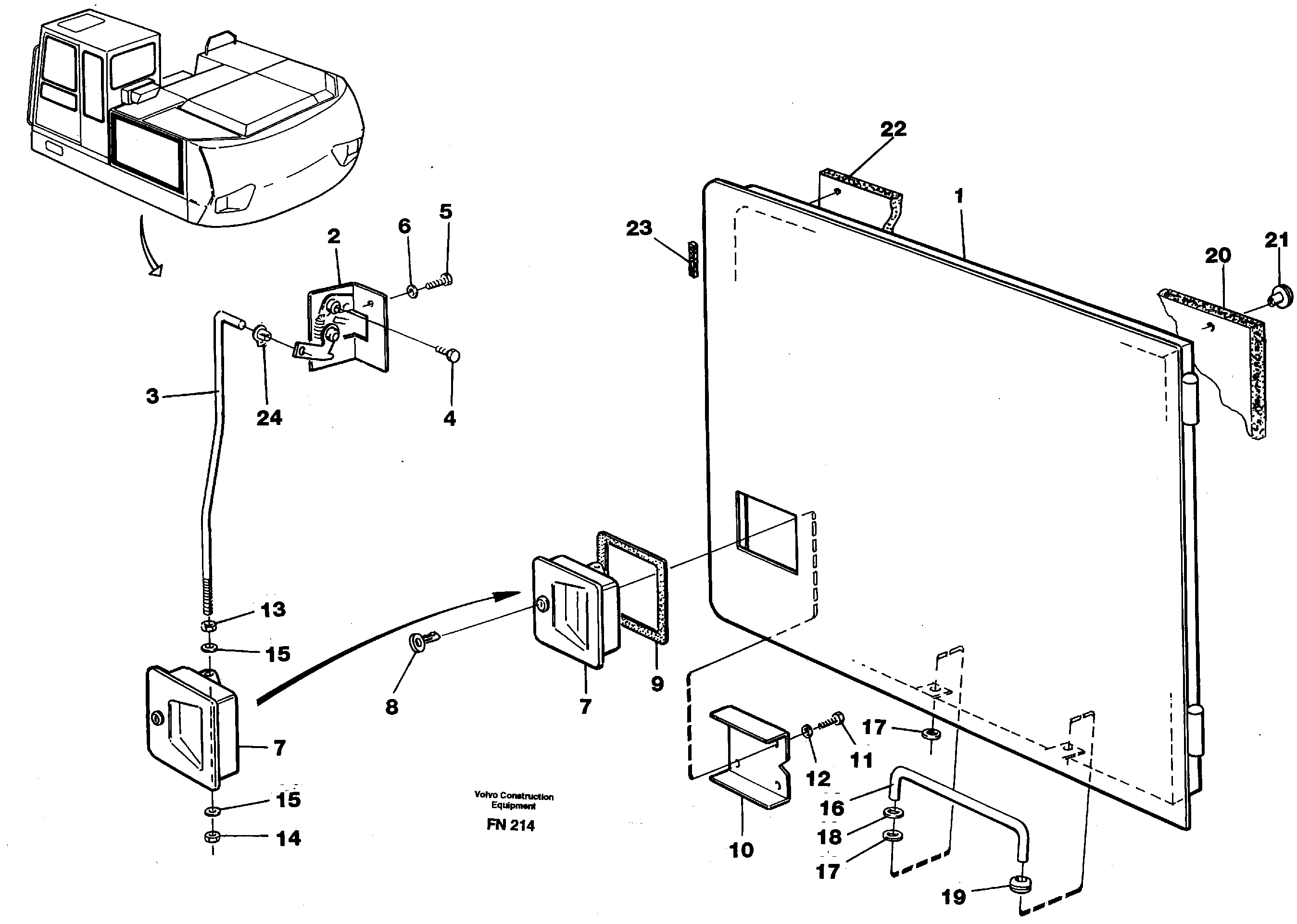 Door, radiator — volvo parts diagram
