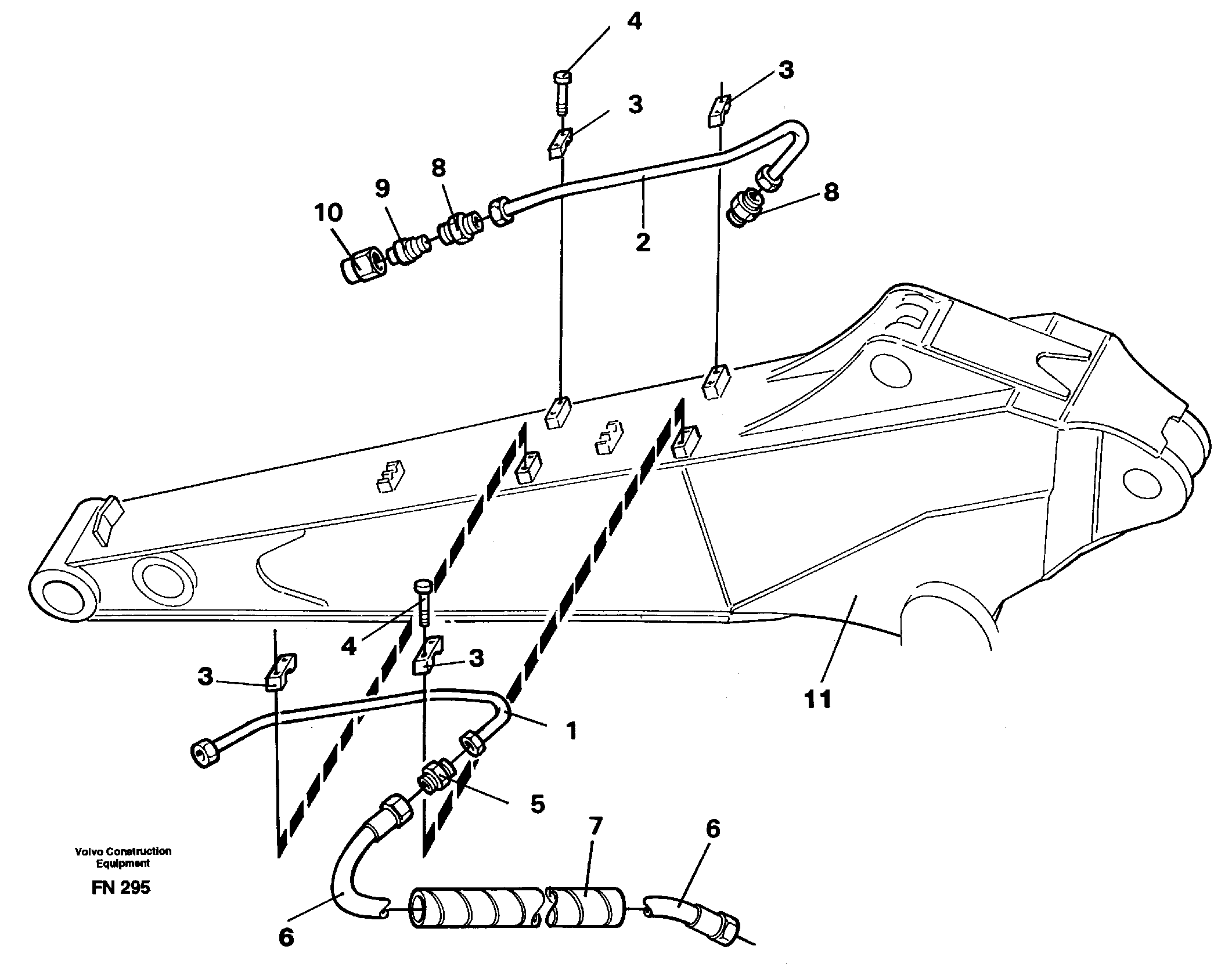 Slope bucket equipment, dipper arm  14262400 14253438 — volvo parts diagram