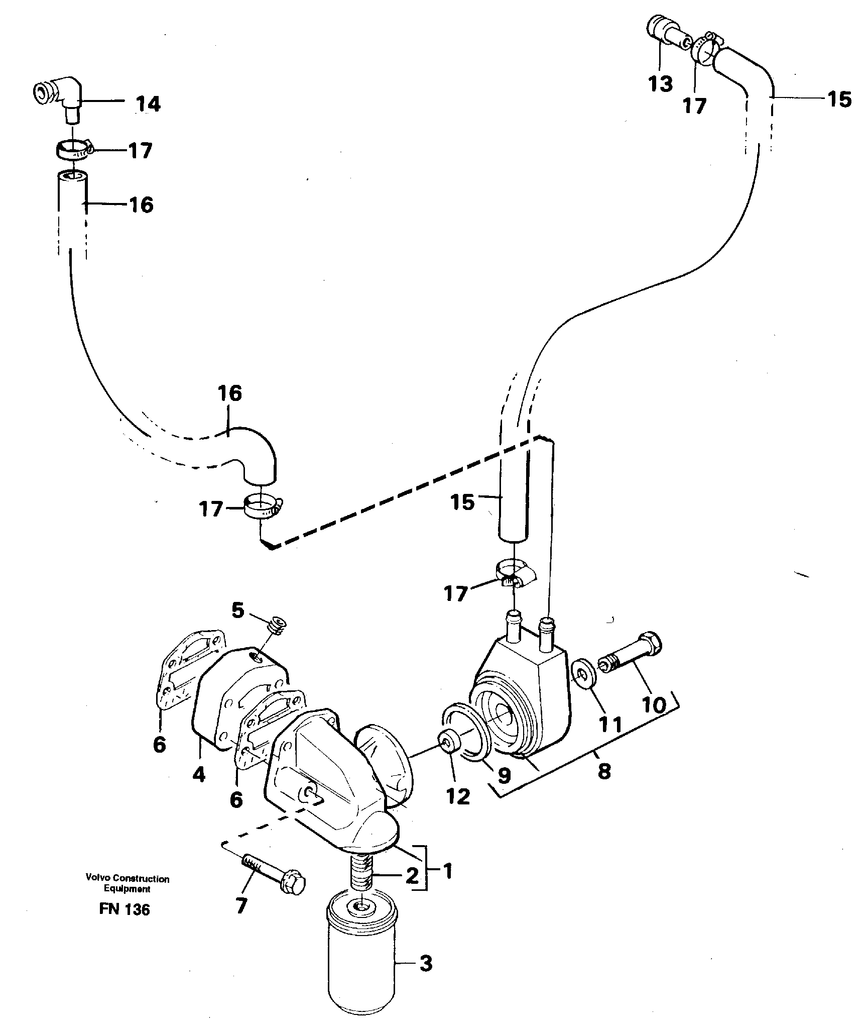 Oil cooler — volvo parts diagram