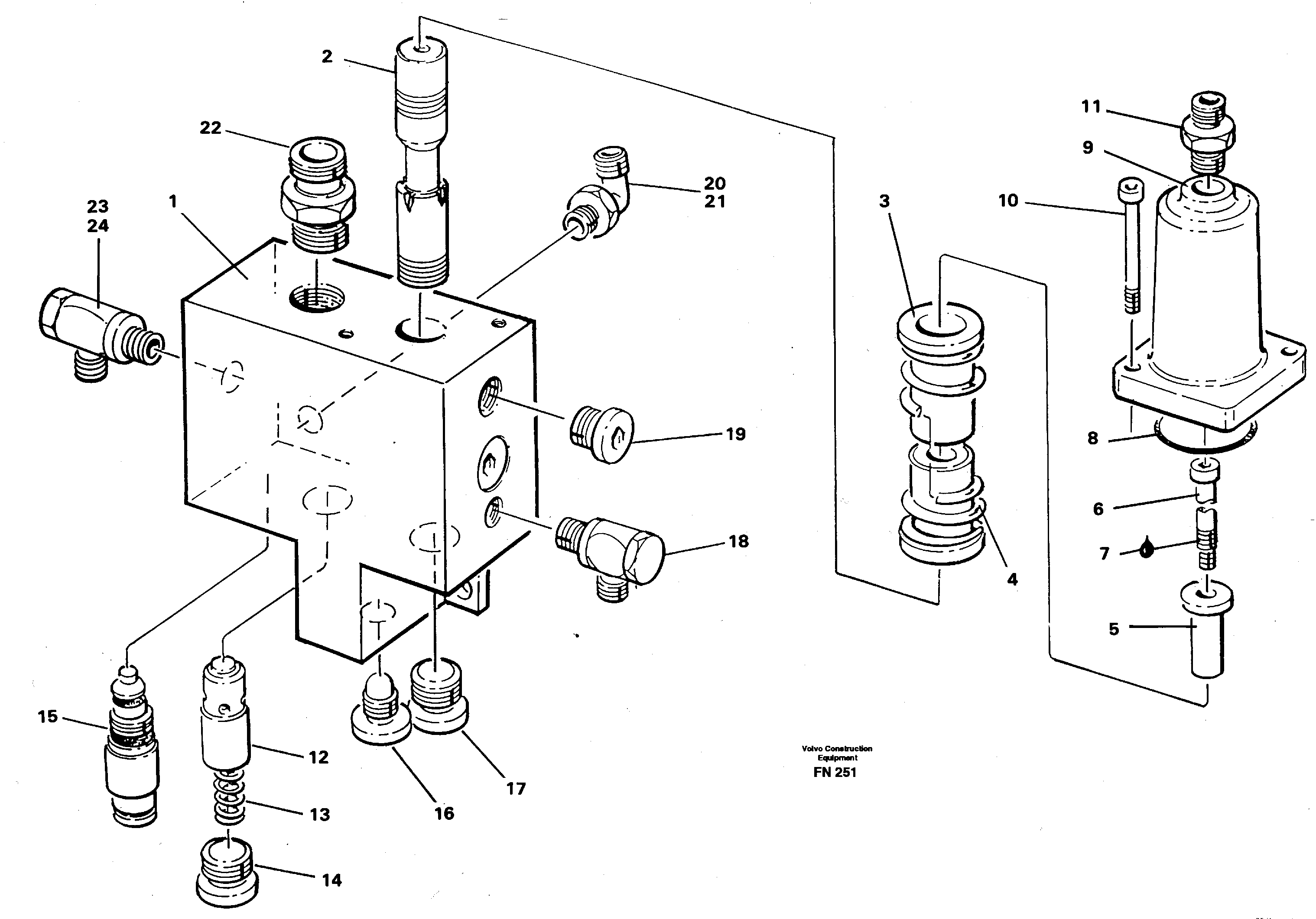 Hose rupture valve, boom cylinder  14268048 — volvo parts diagram