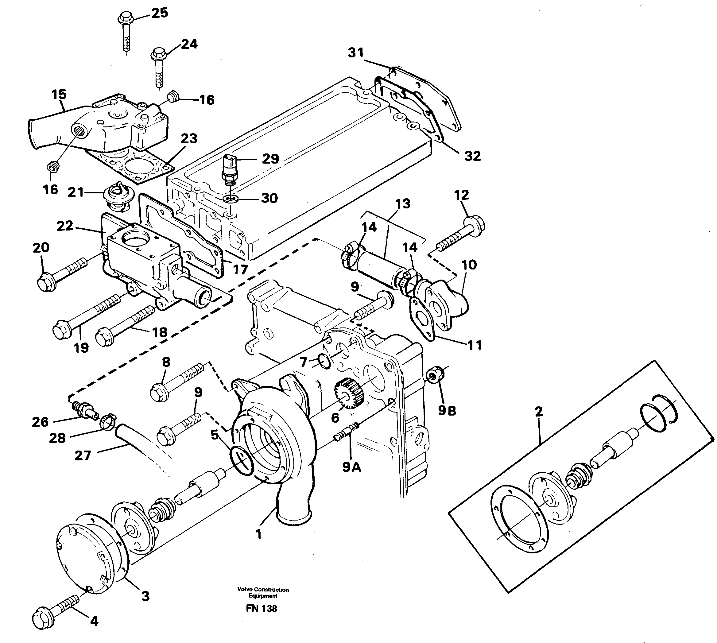 Water pump — volvo parts diagram