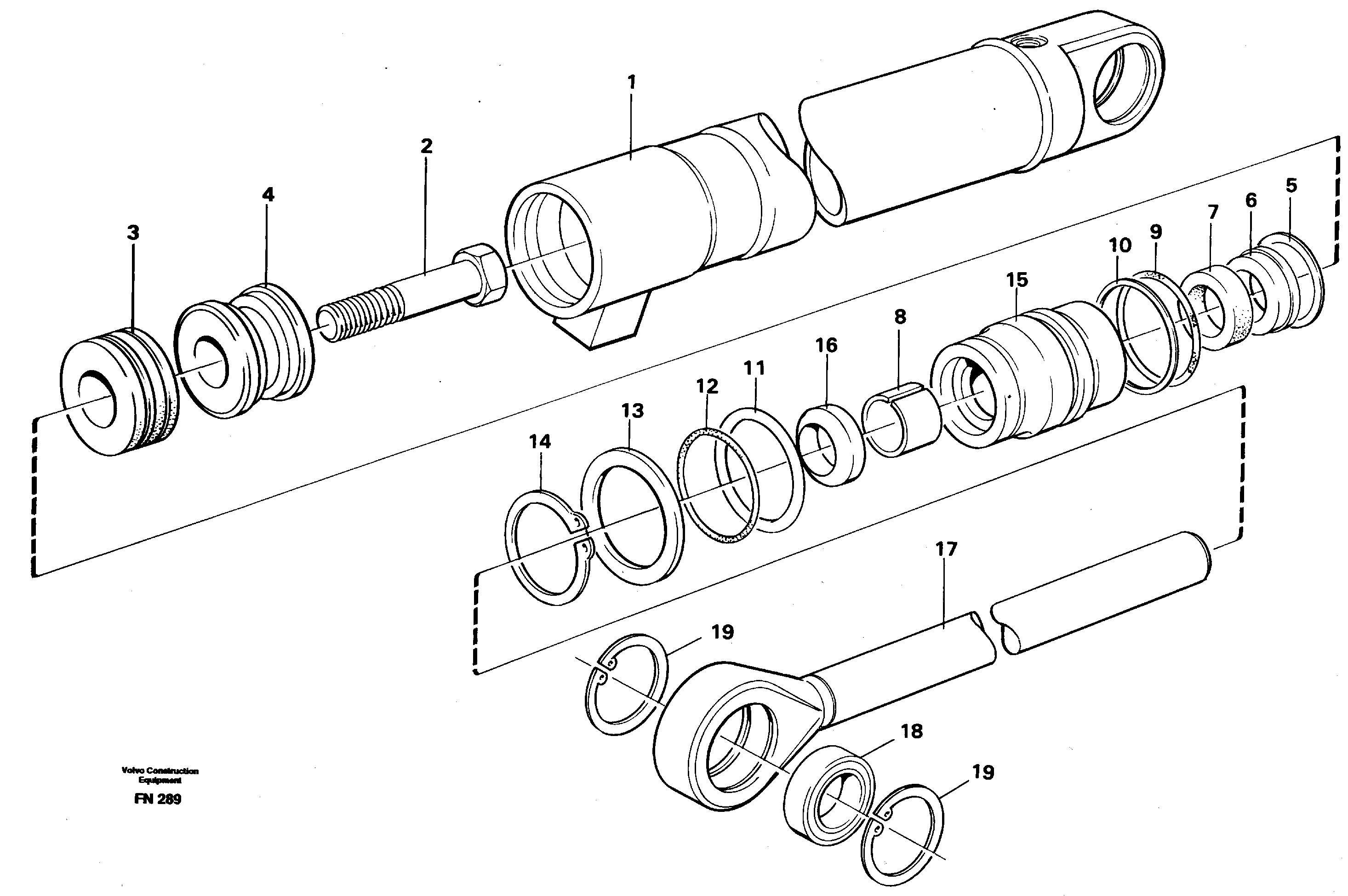 Hydraulic cylinder  14265051 — volvo parts diagram
