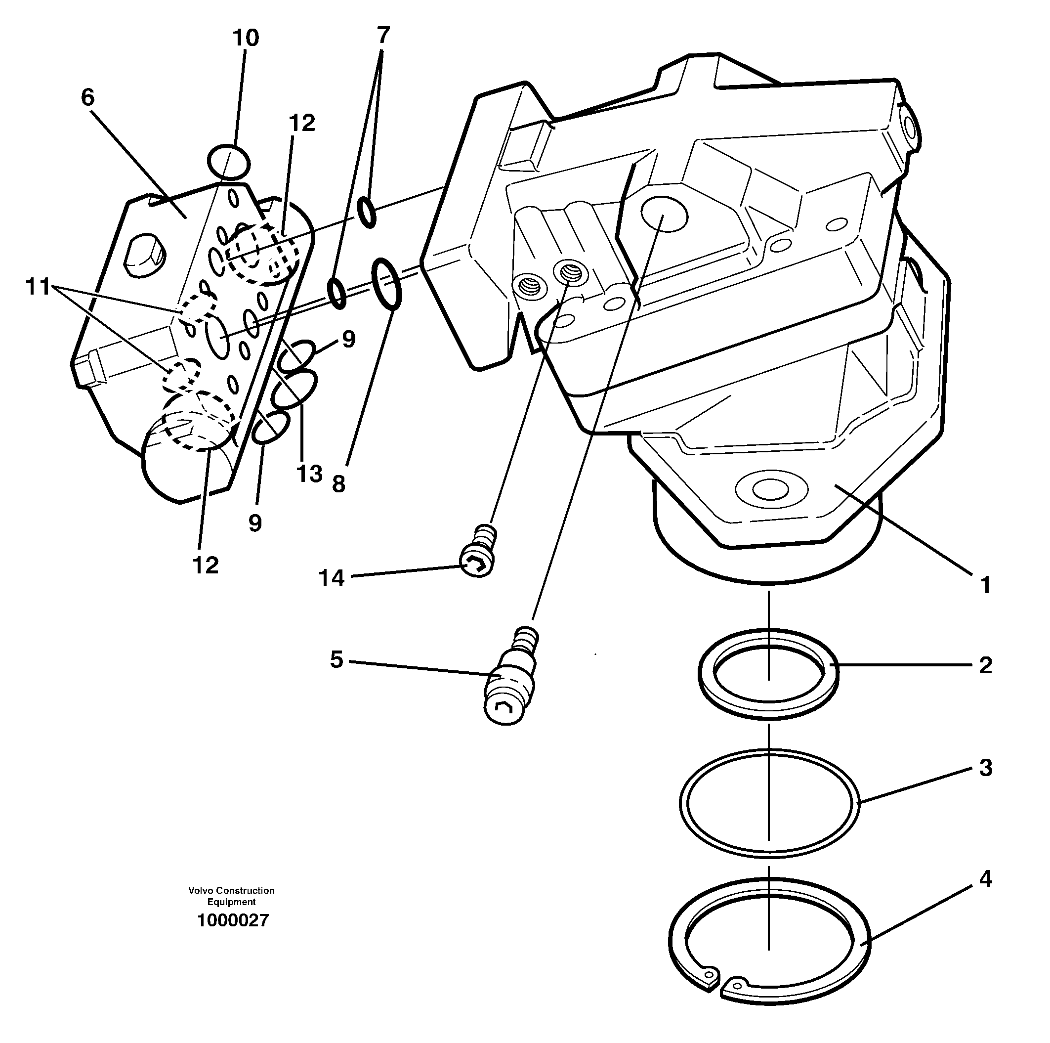 Hydraulic motor, travel — volvo parts diagram