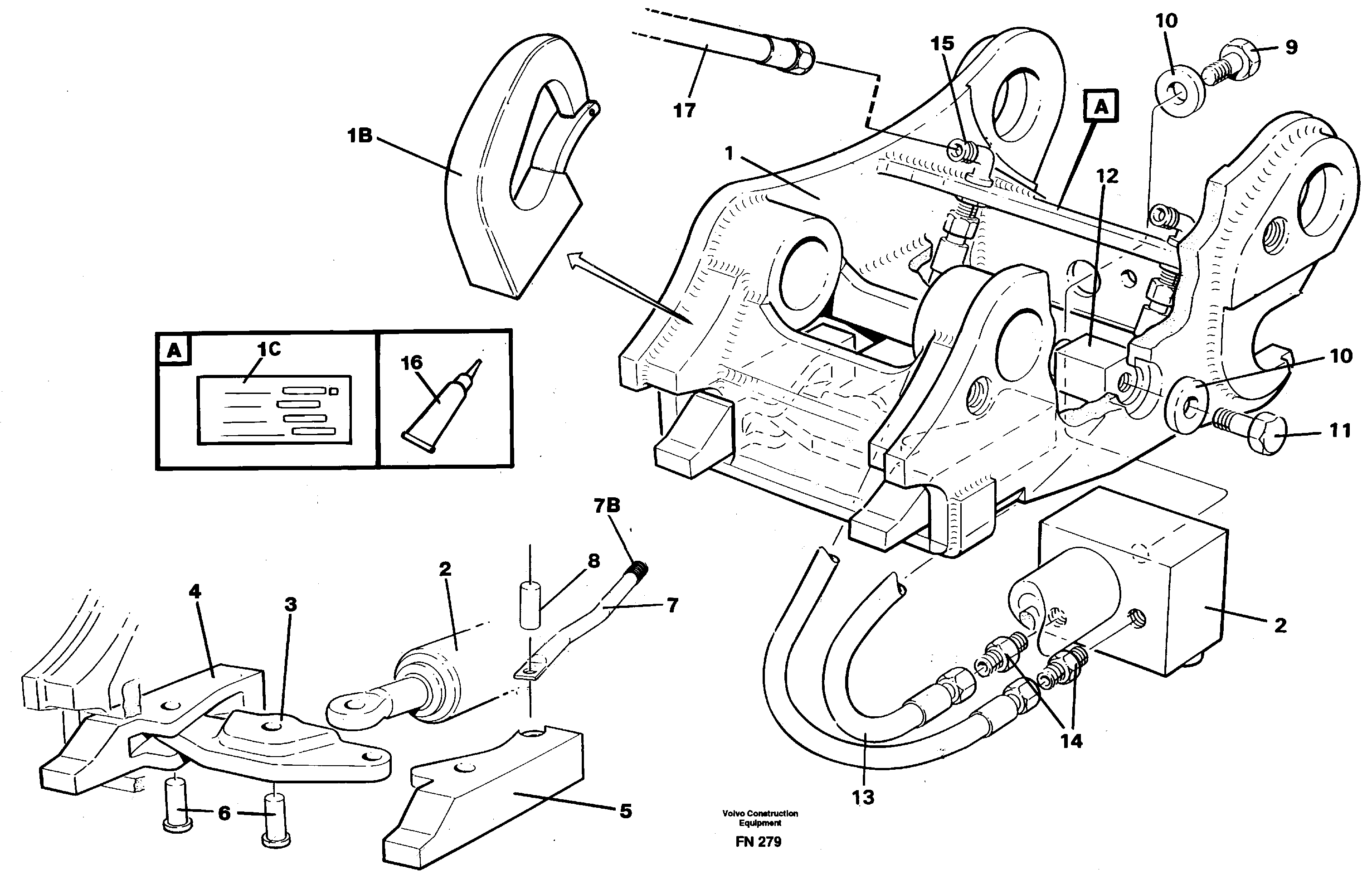 Quickfit, hydraulic  14264492 — volvo parts diagram