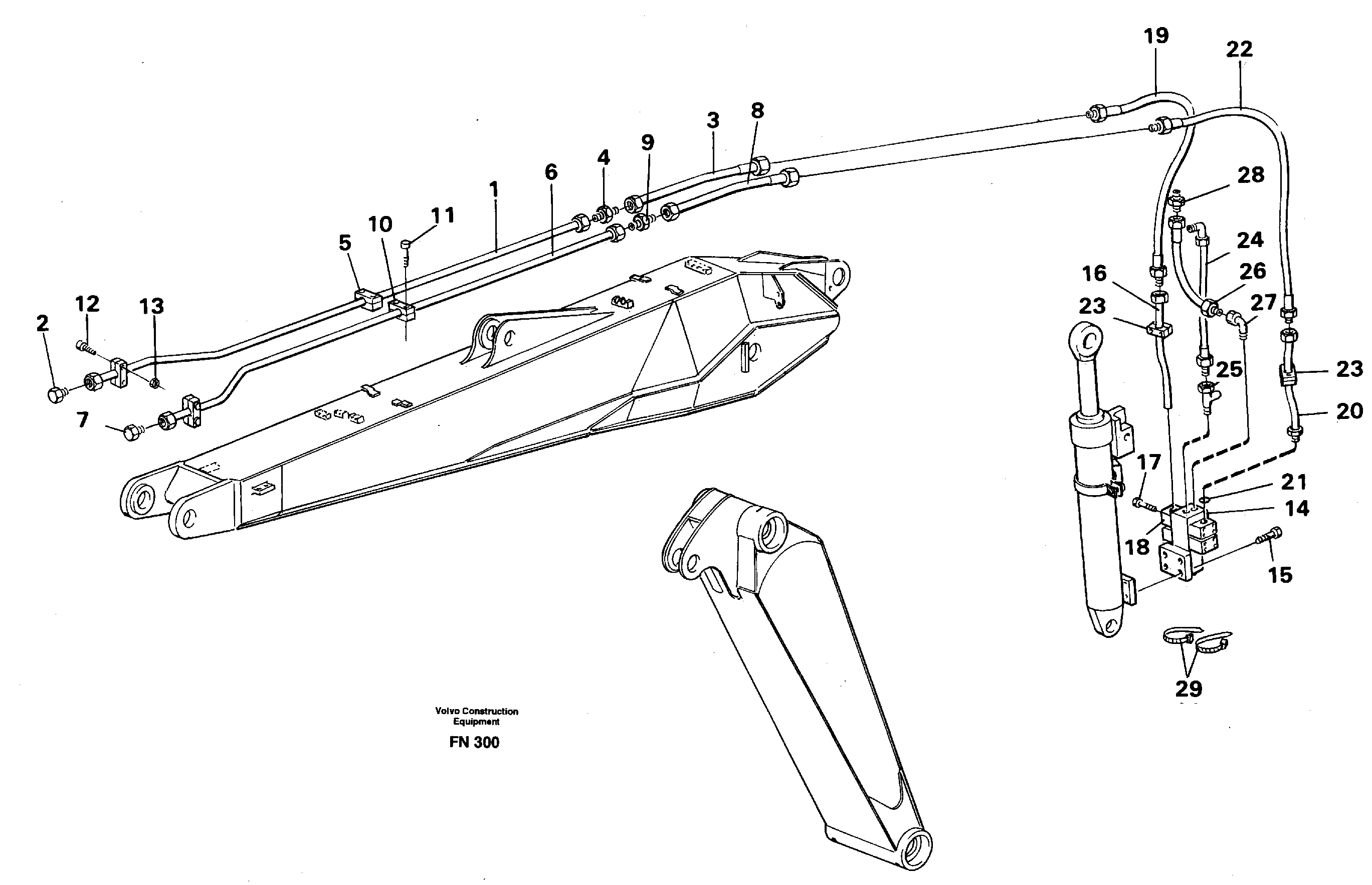 Hydraulic hammer, adjustable boom  14258773 — volvo parts diagram