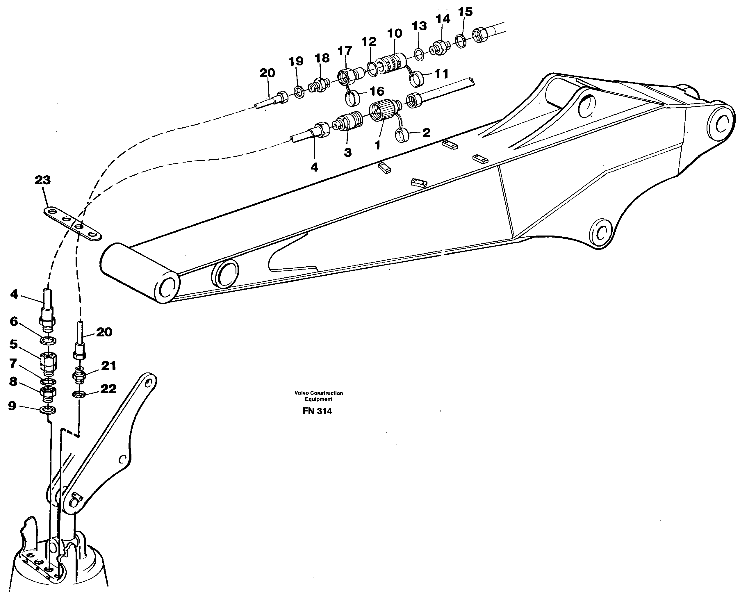 Hose kit for Peiner grab  14259416 — volvo parts diagram