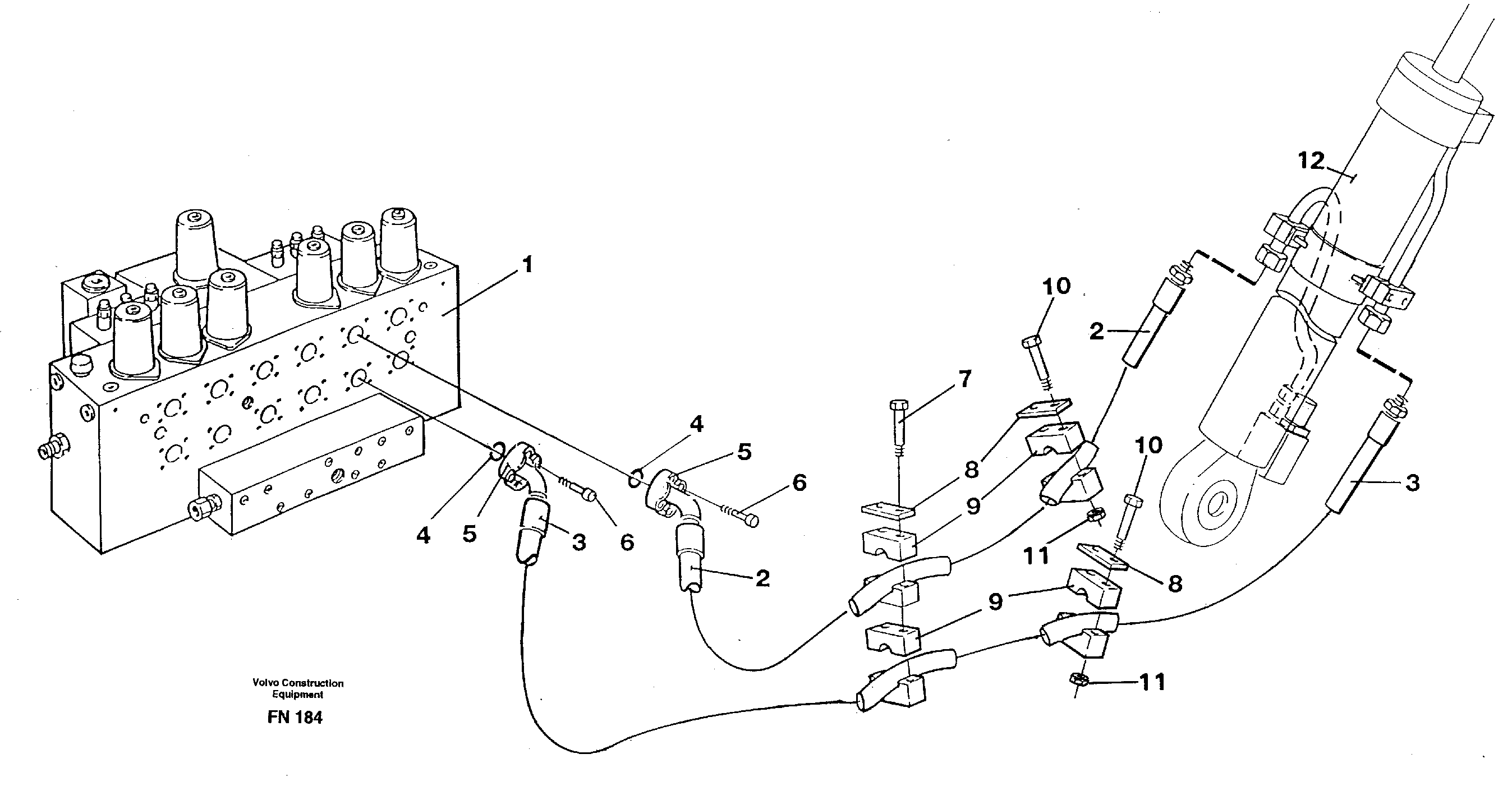 Hydraulic system, boom — volvo parts diagram