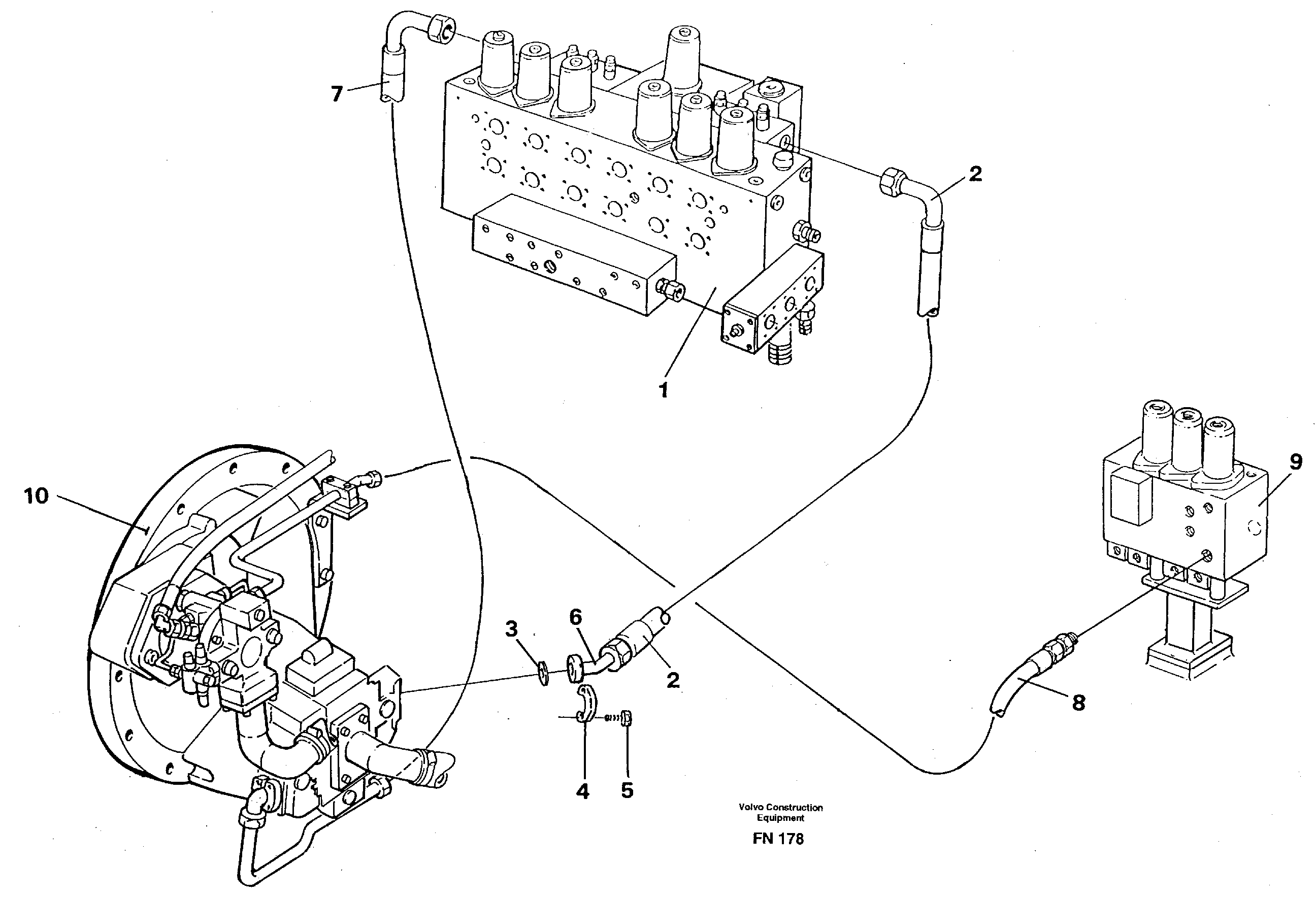 Hydraulic system, feed line — volvo parts diagram