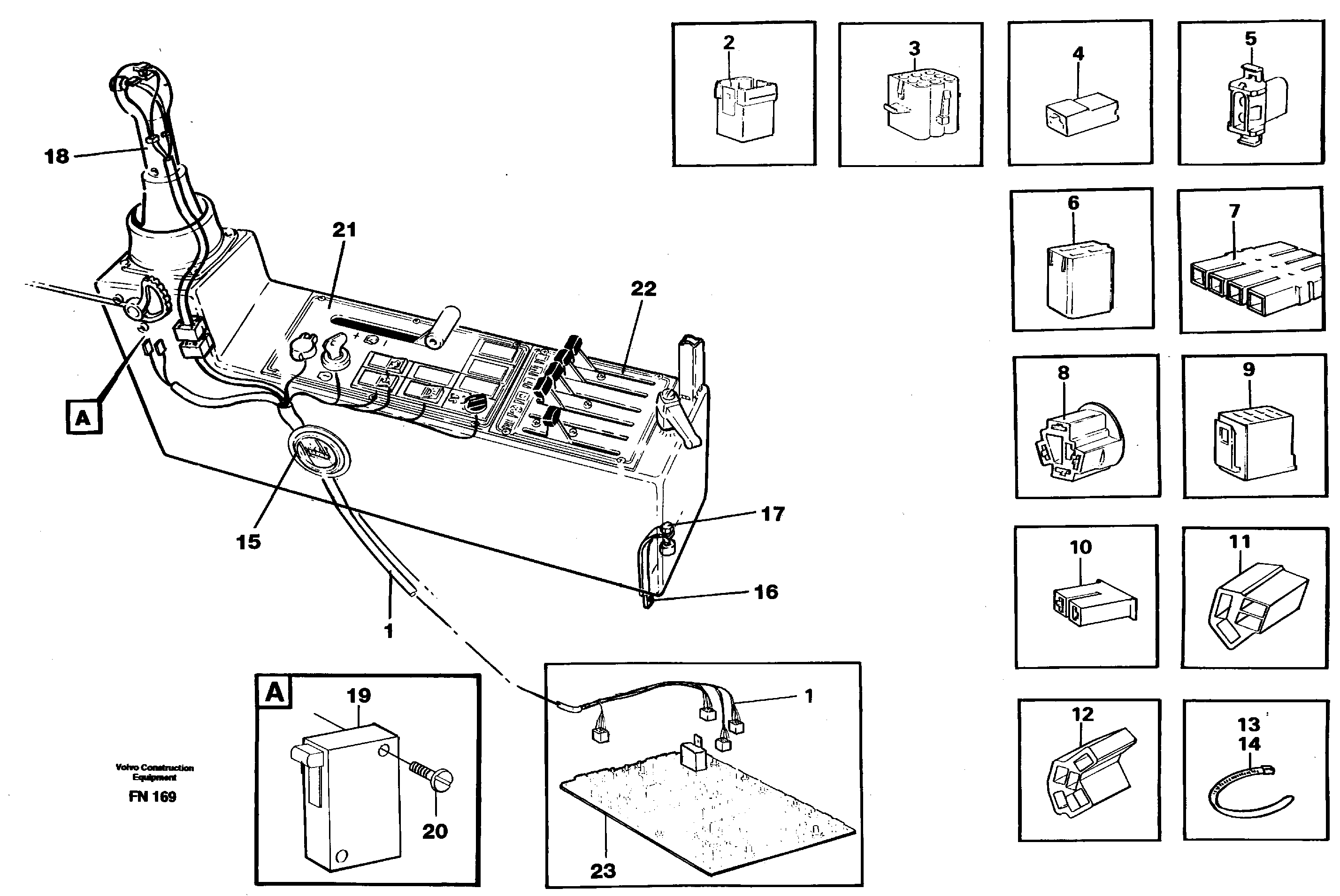 Cable harness, side panel, left — volvo parts diagram