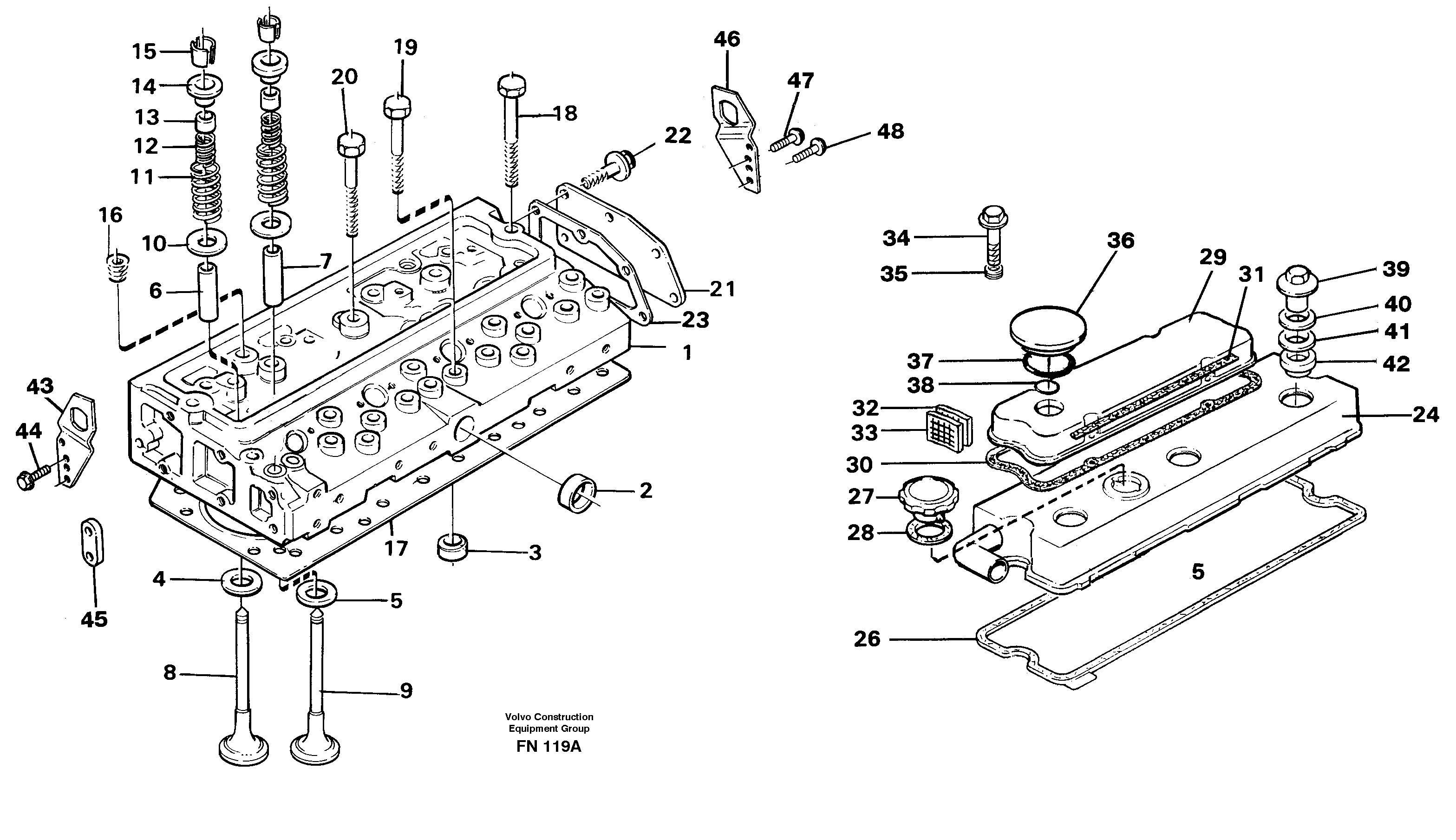 Cylinder head — volvo parts diagram
